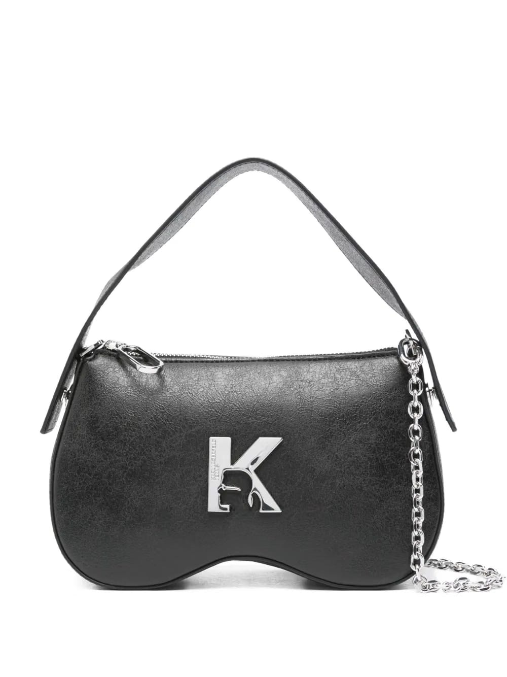 K logo curved tote bag