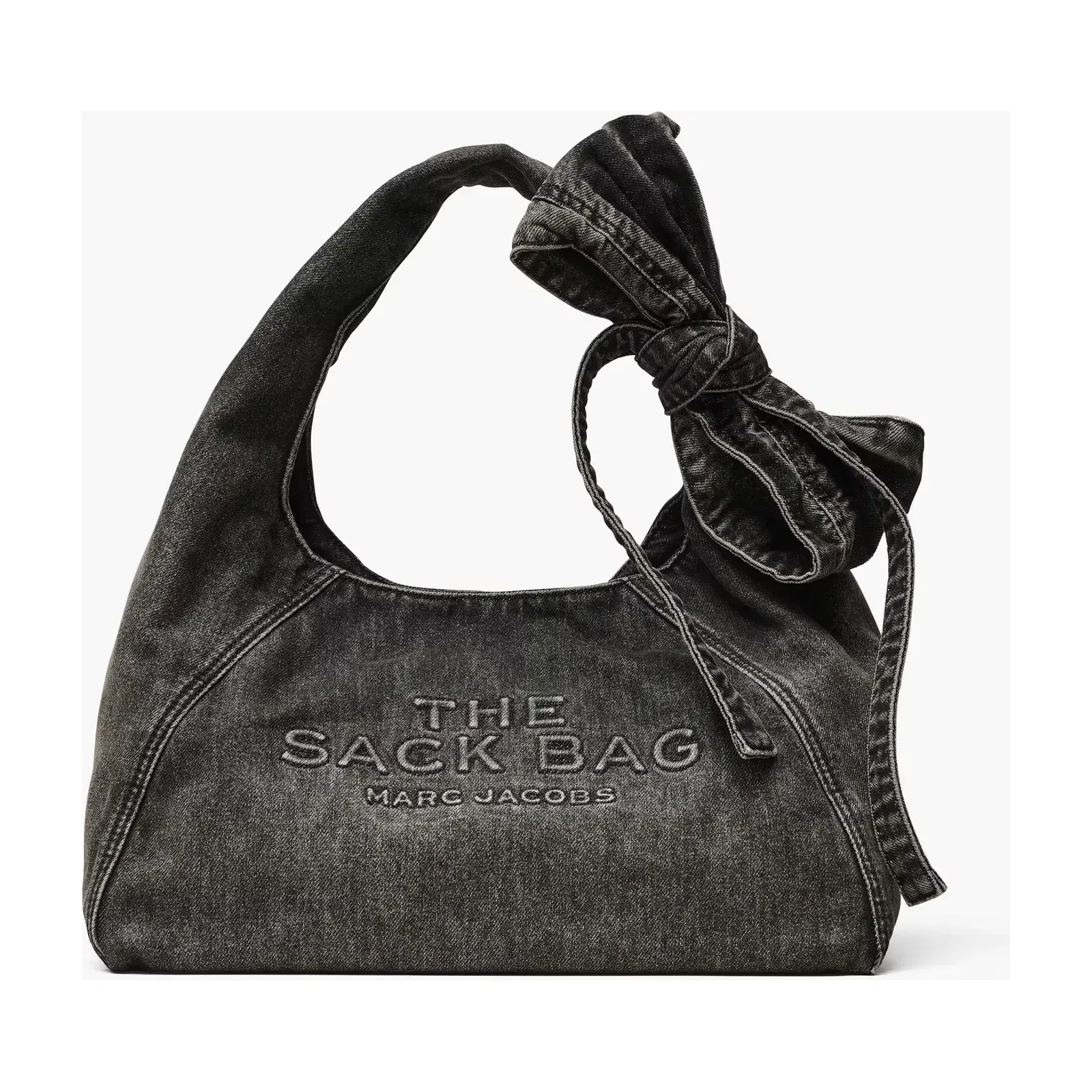 Marc Jacobs The Bow Denim Sack Bag Black Wash