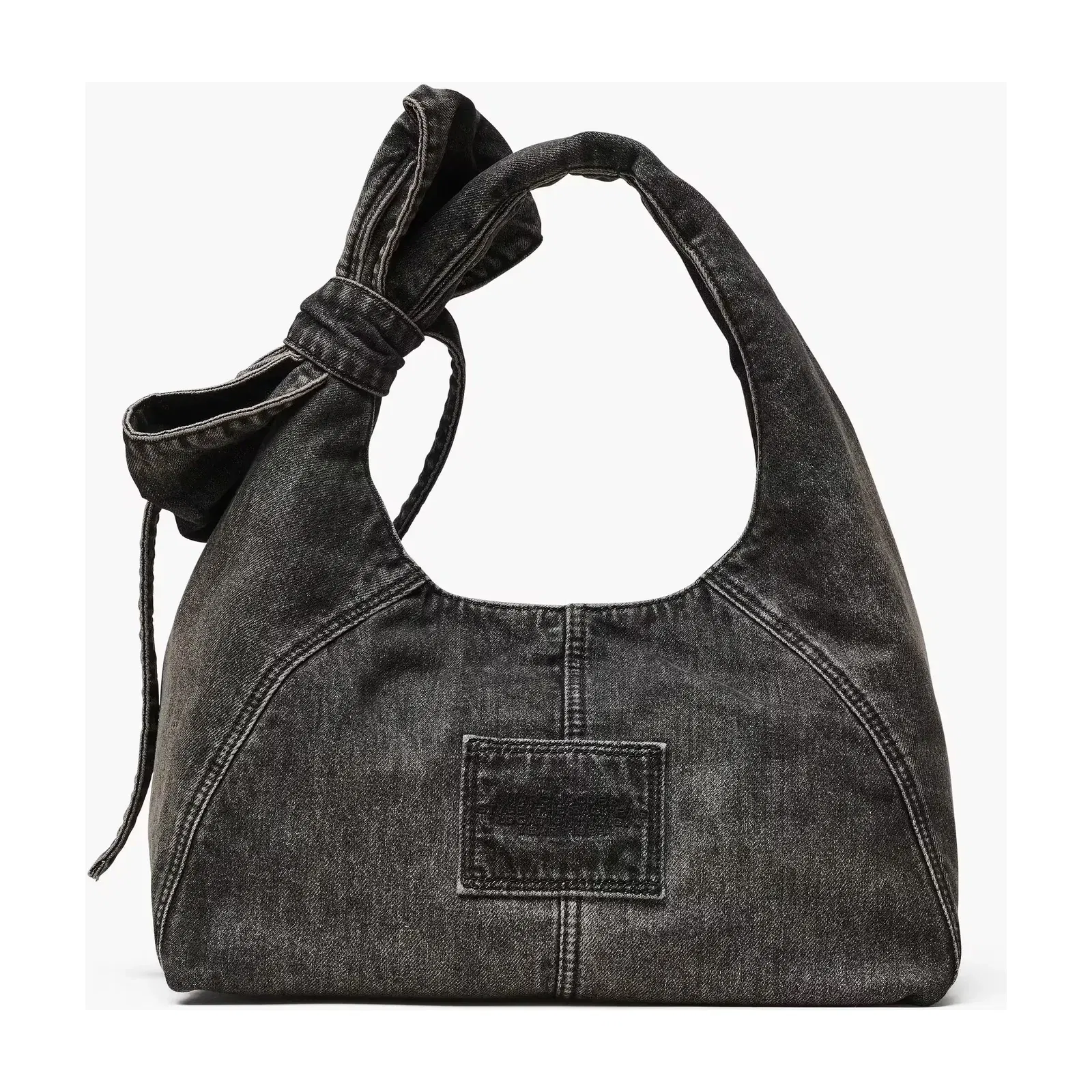 Marc Jacobs The Bow Denim Sack Bag Black Wash