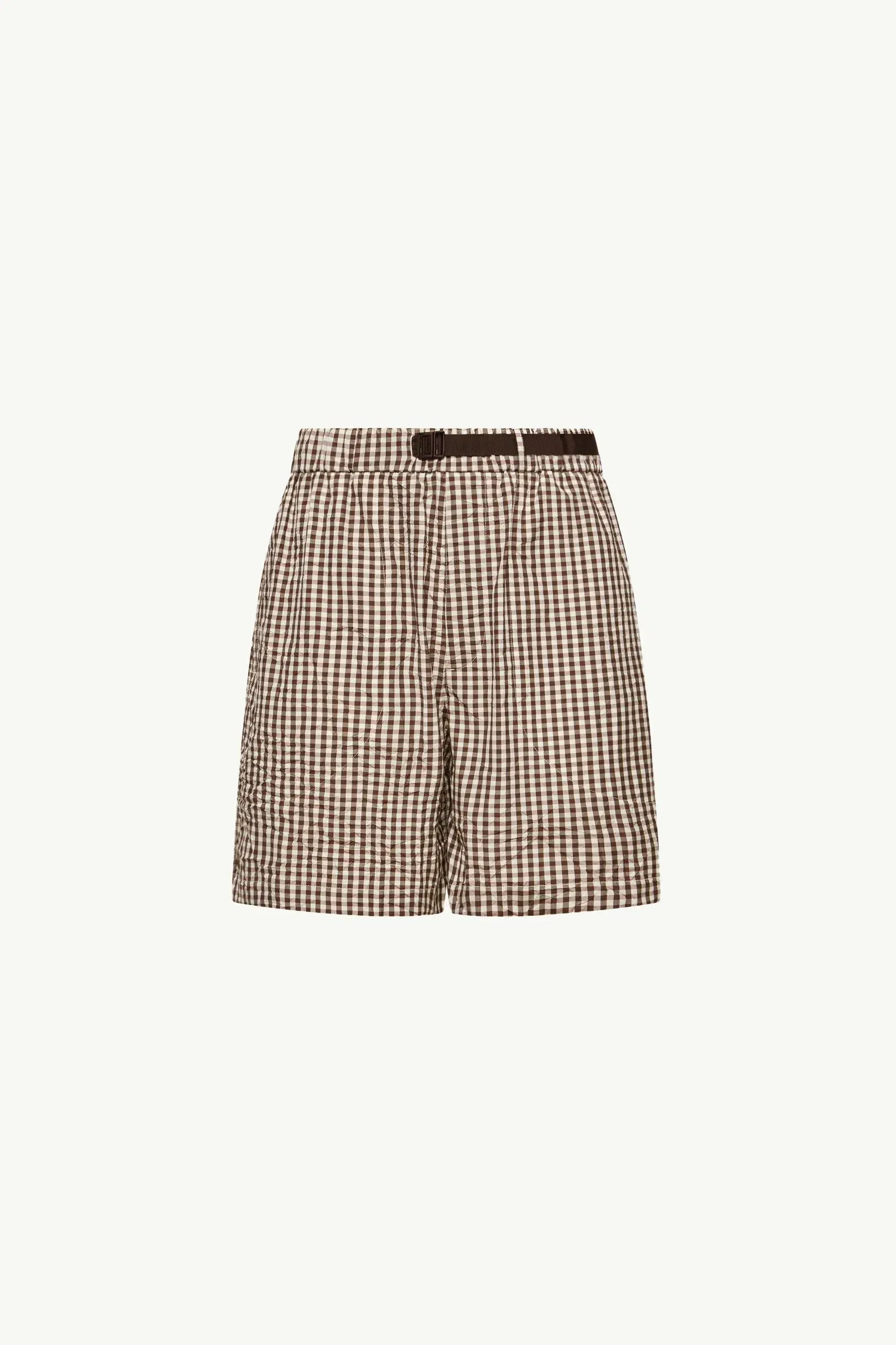 Moncler Vichy Cotton Blend Shorts White & Brown White & Brown