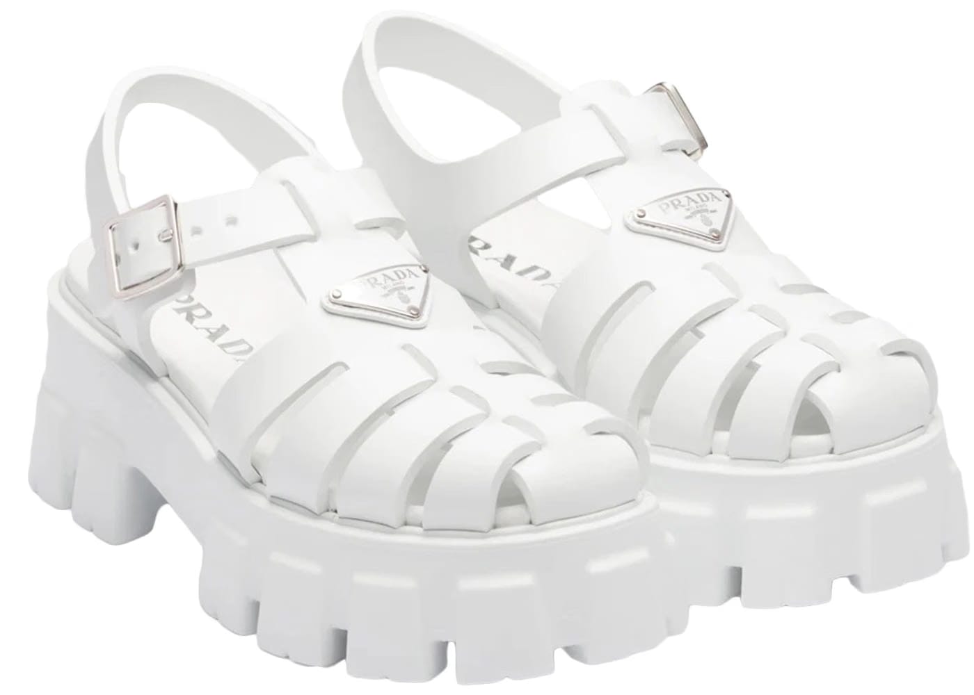 Prada Monolith Foam Rubber 55Mm Sandals White