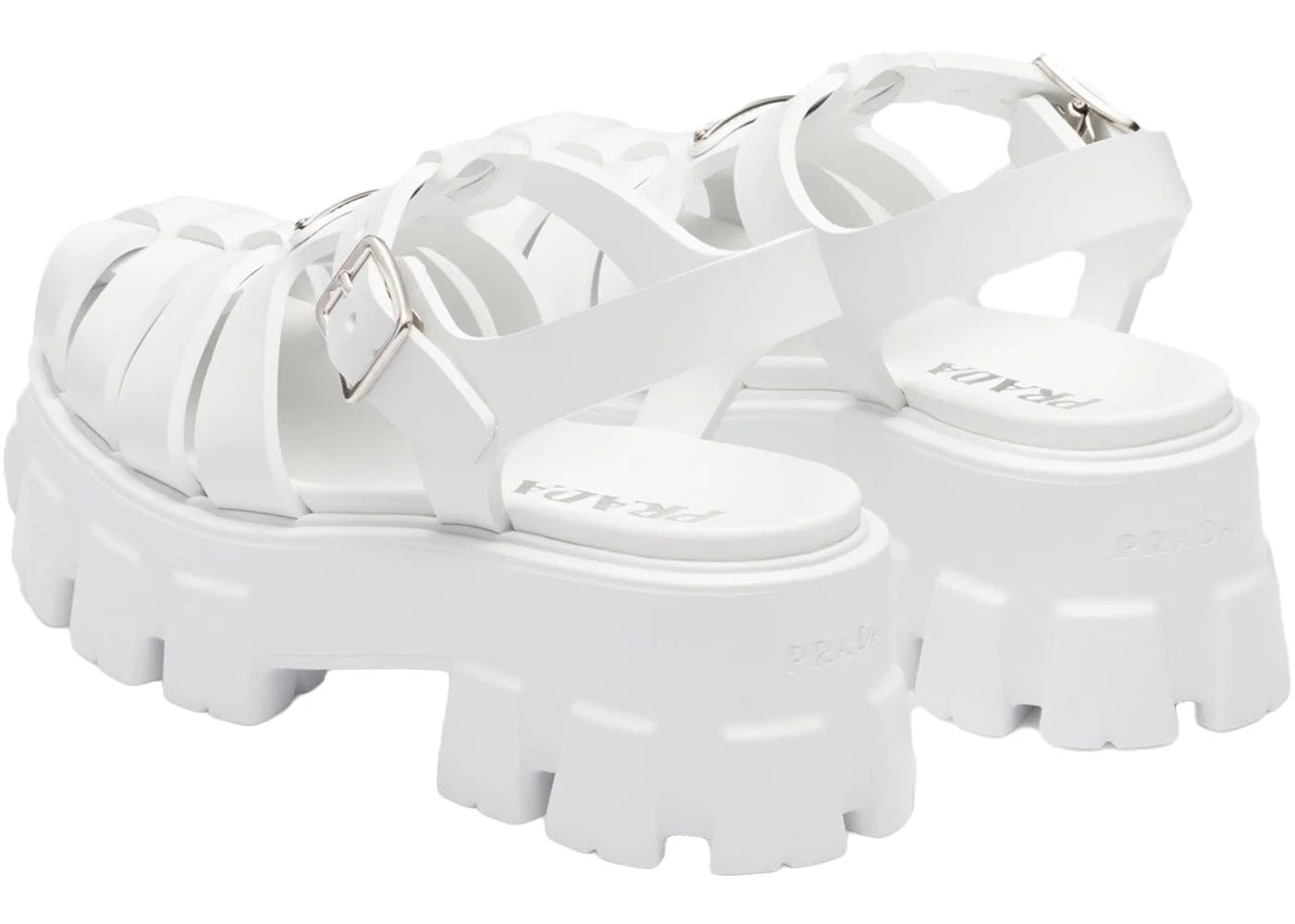 Prada Monolith Foam Rubber 55Mm Sandals White