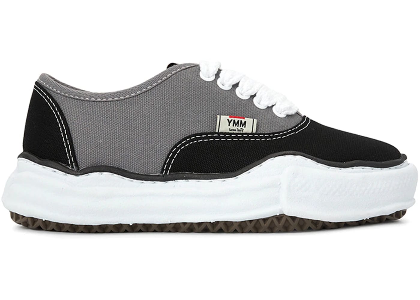 Maison Mihara Yasuhiro Baker Og Sole Bicolor Canvas Low Black Grey