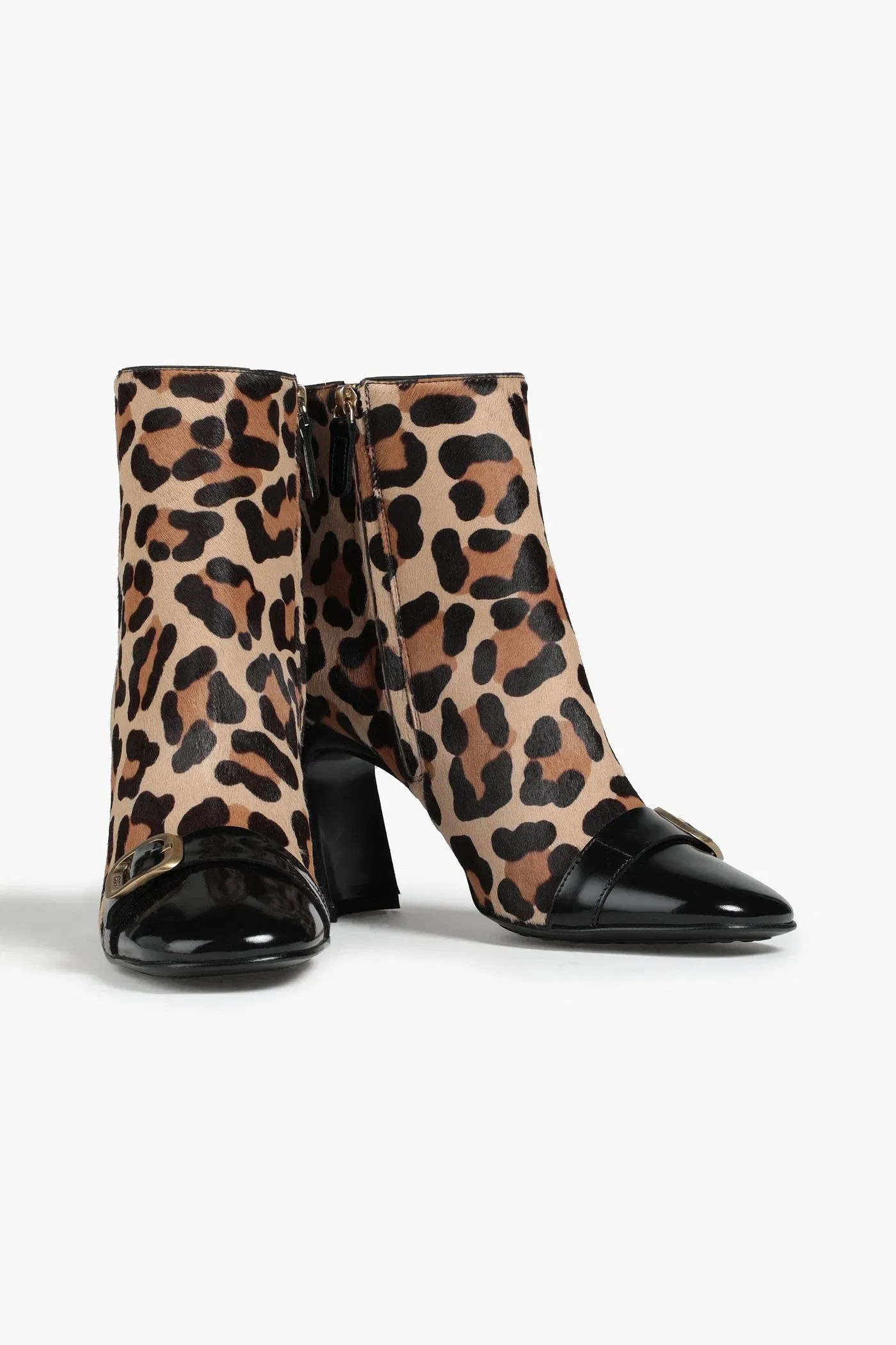 Tod's Leopard-Print Calf Hair Ankle Boots Animal Print Women's