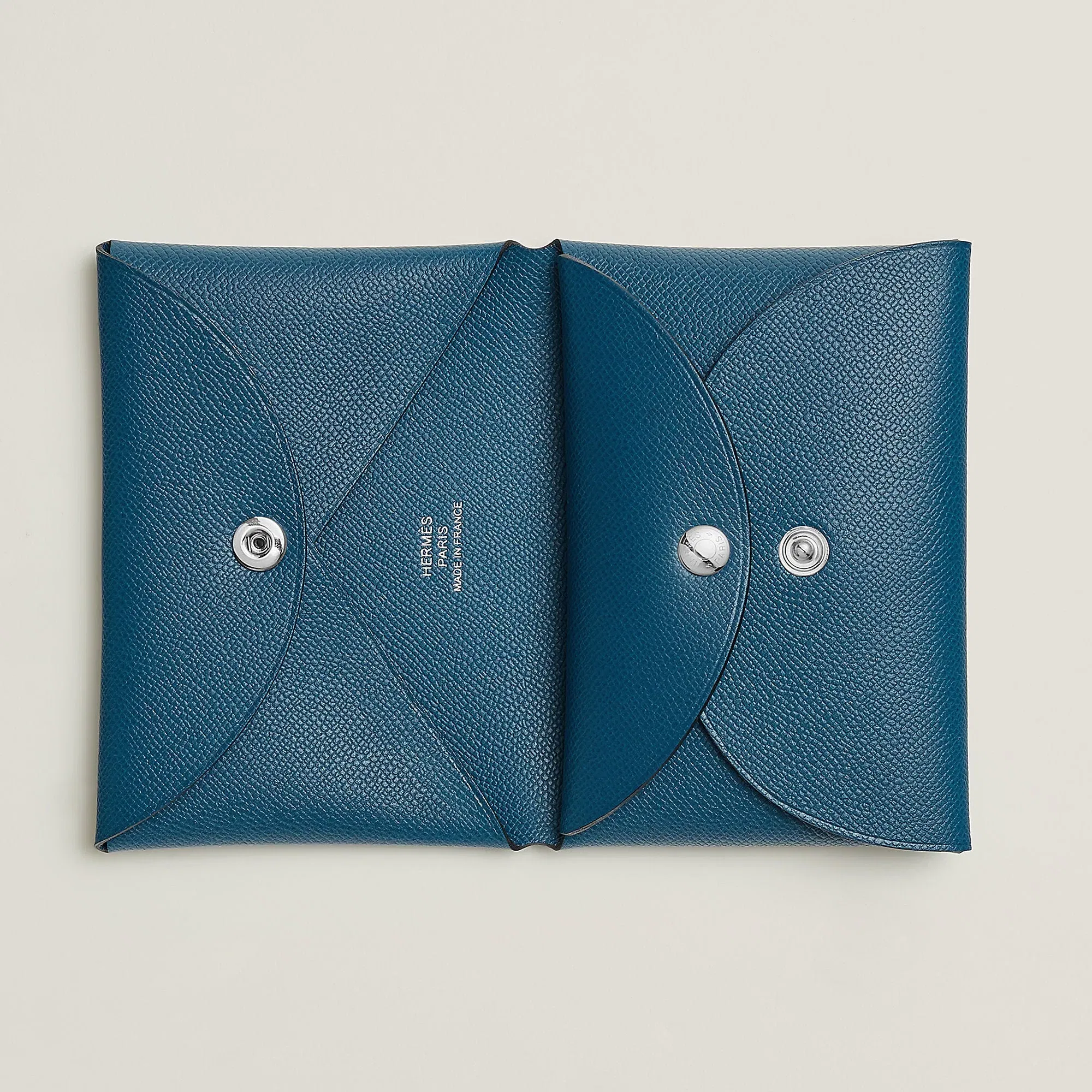 Hermes Calvi Duo Compact Card Holder Jaune Citron