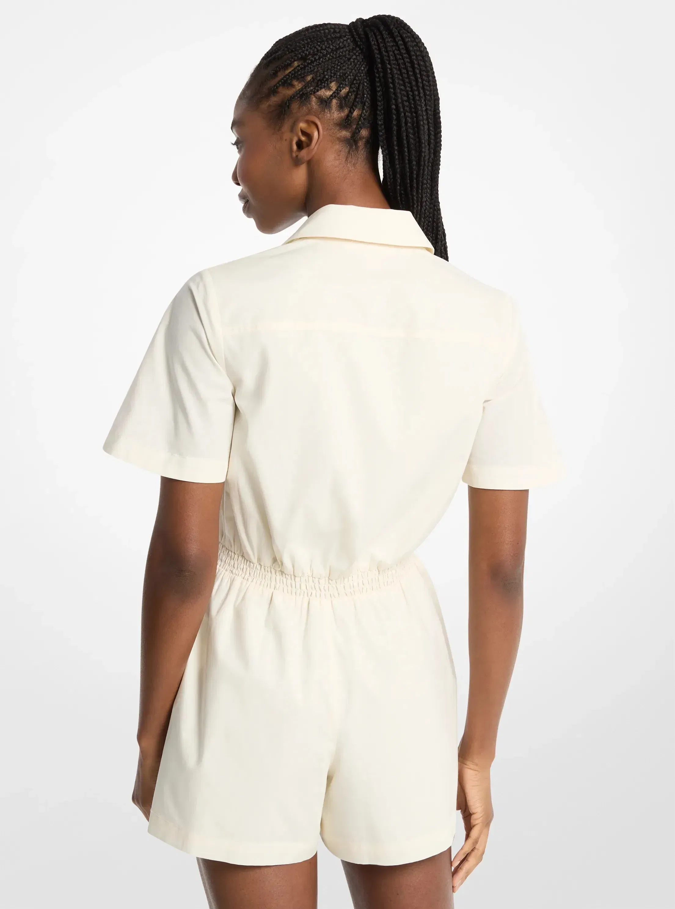Michael Kors Cotton Poplin Romper BONE