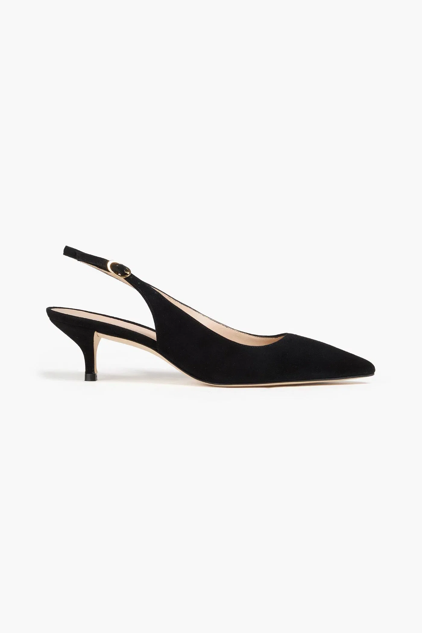 Stuart Weitzman Leigh 50 Suede Slingback Pumps Black Women's