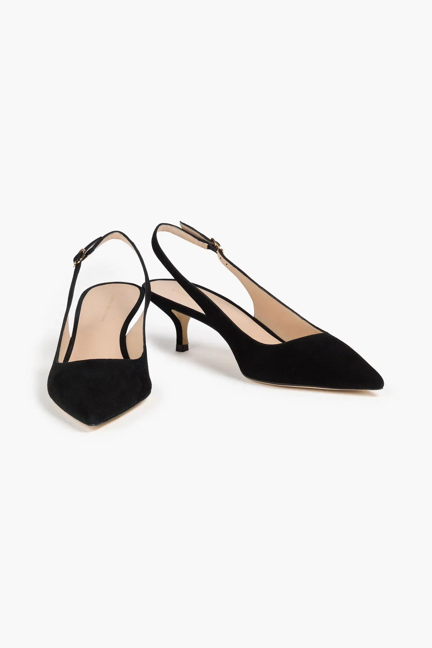 Stuart Weitzman Leigh 50 Suede Slingback Pumps Black Women's