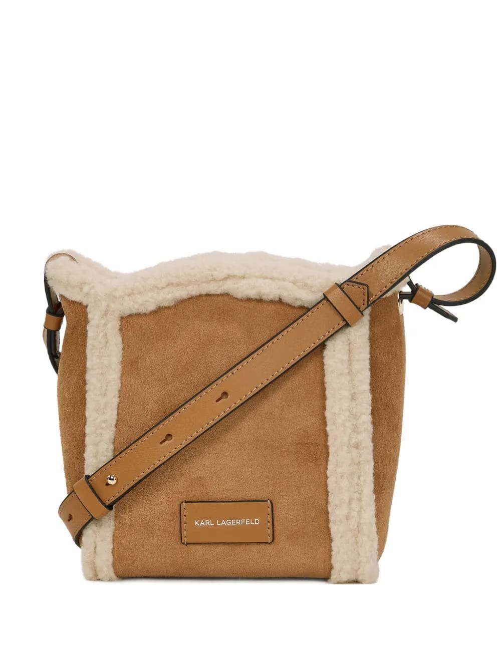 small K/Circle bucket shearling bag
