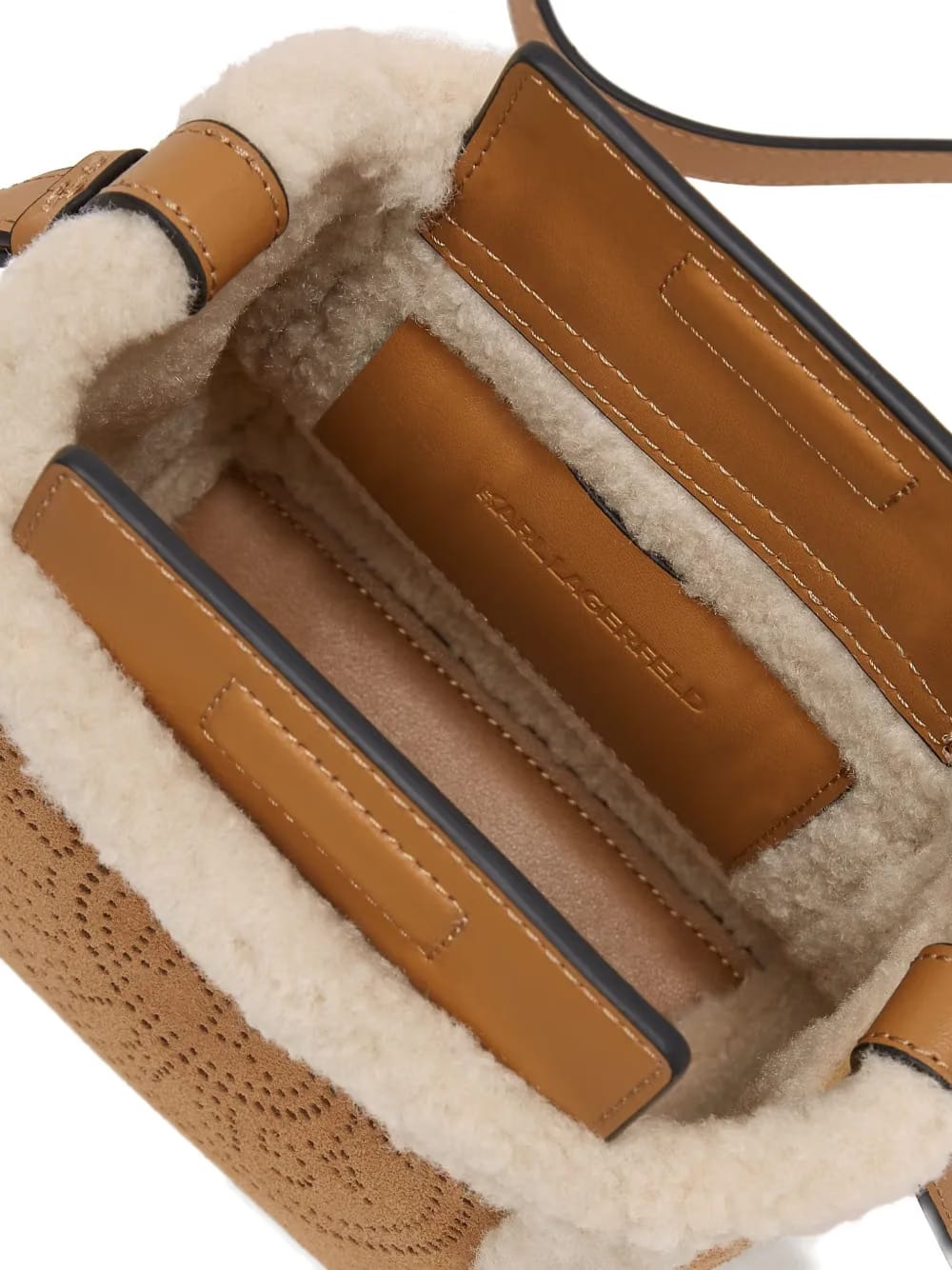 small K/Circle bucket shearling bag