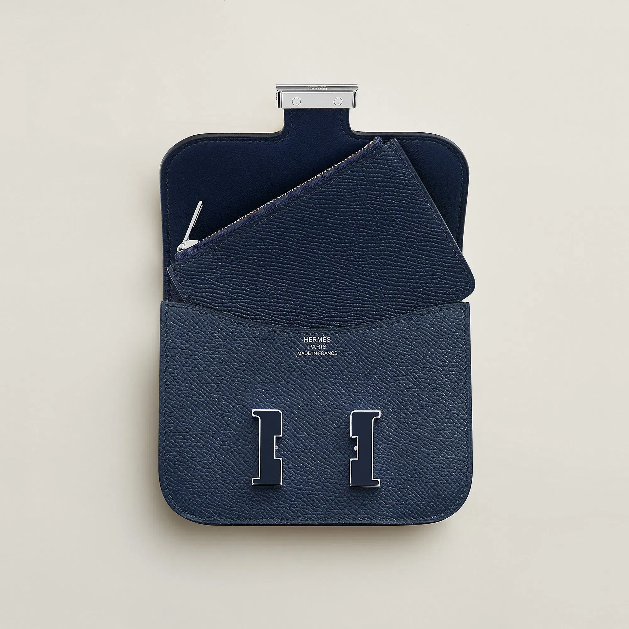Hermes Constance Slim Wallet Bleu Saphir