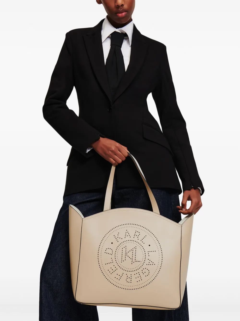 K/Circle perforated-logo tote bag