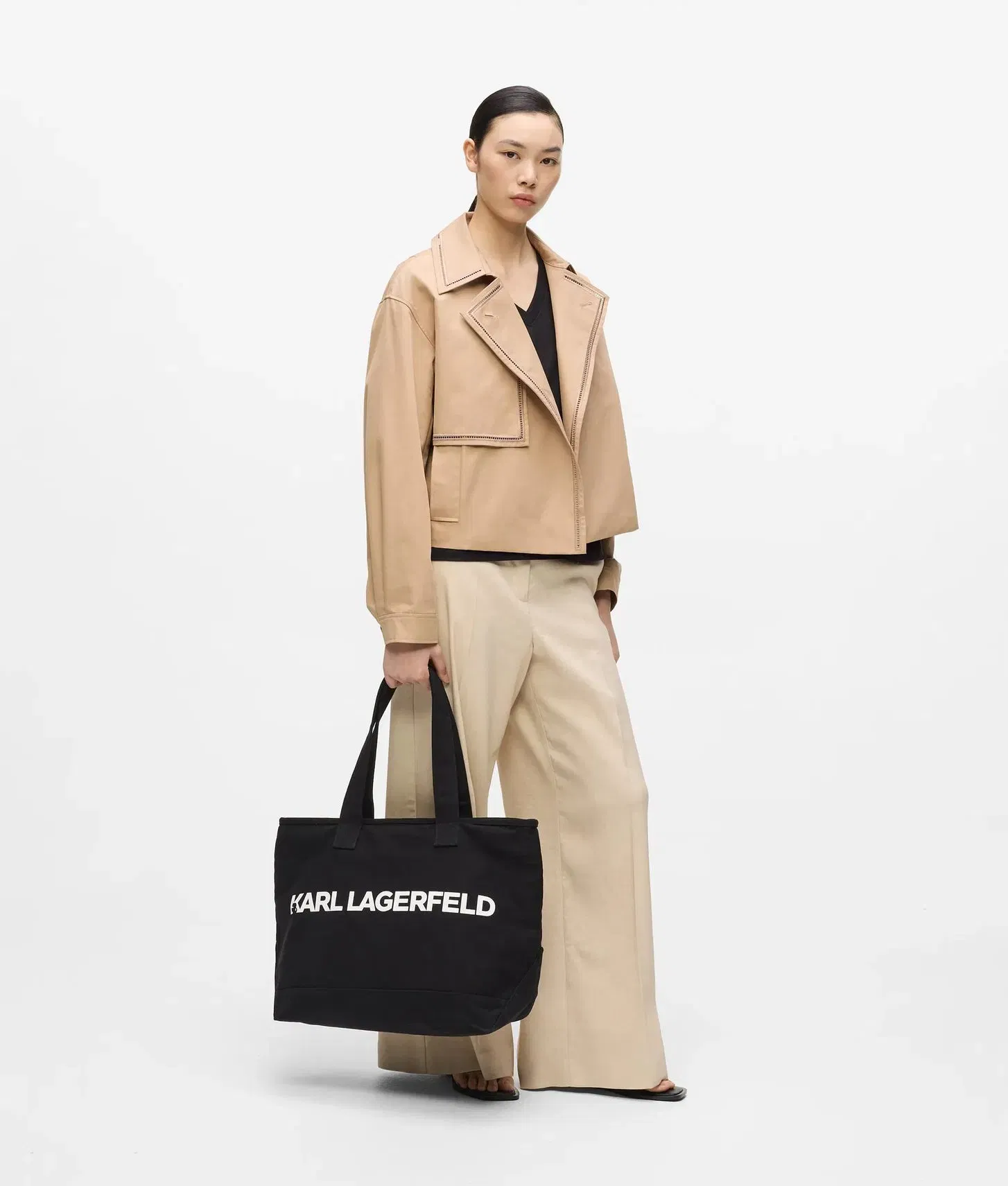 KarlLagerfeld Logo Extra Large Tote Bag Black