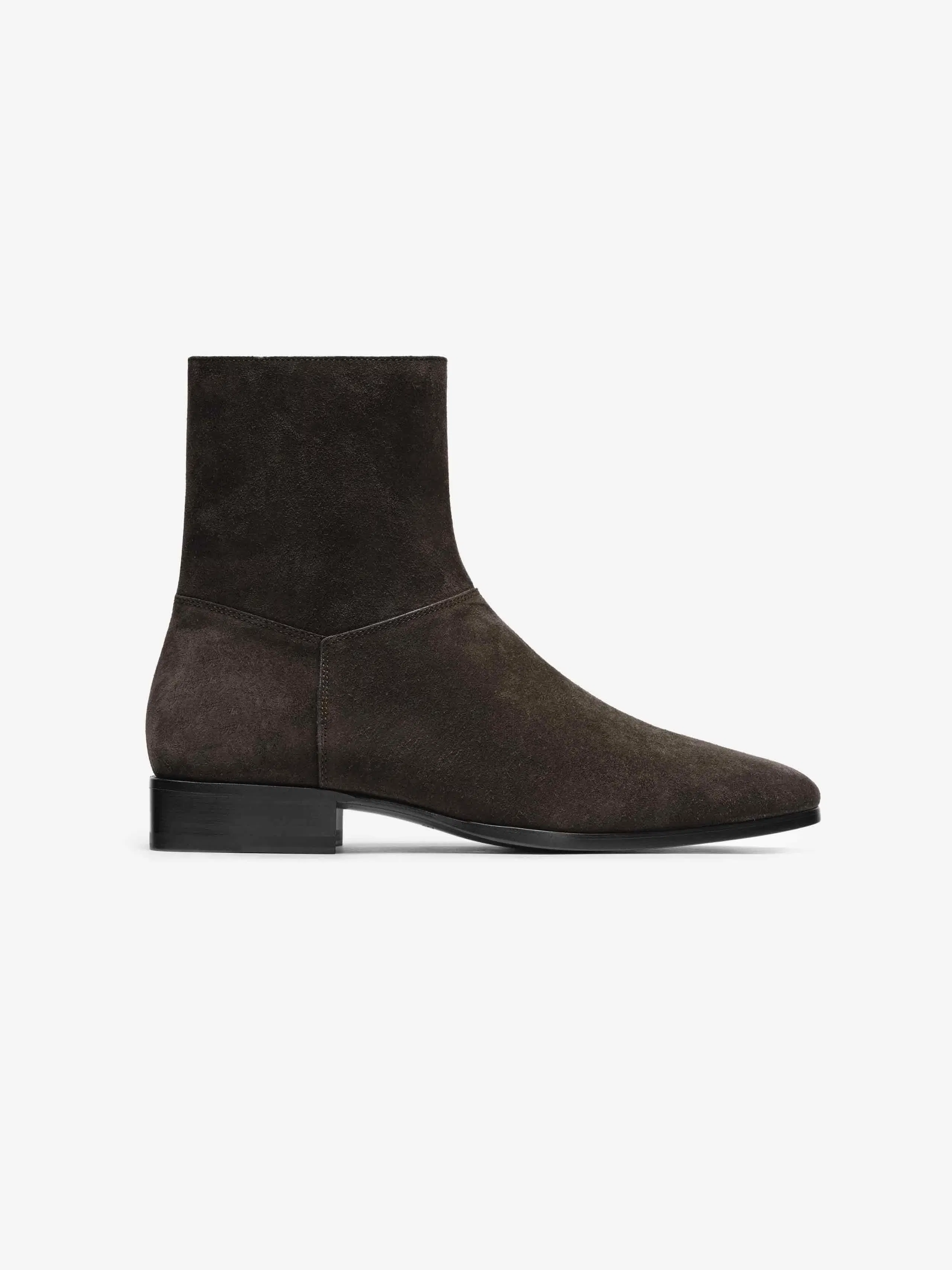 Essentials Suede Ankle Boot Dark Brown