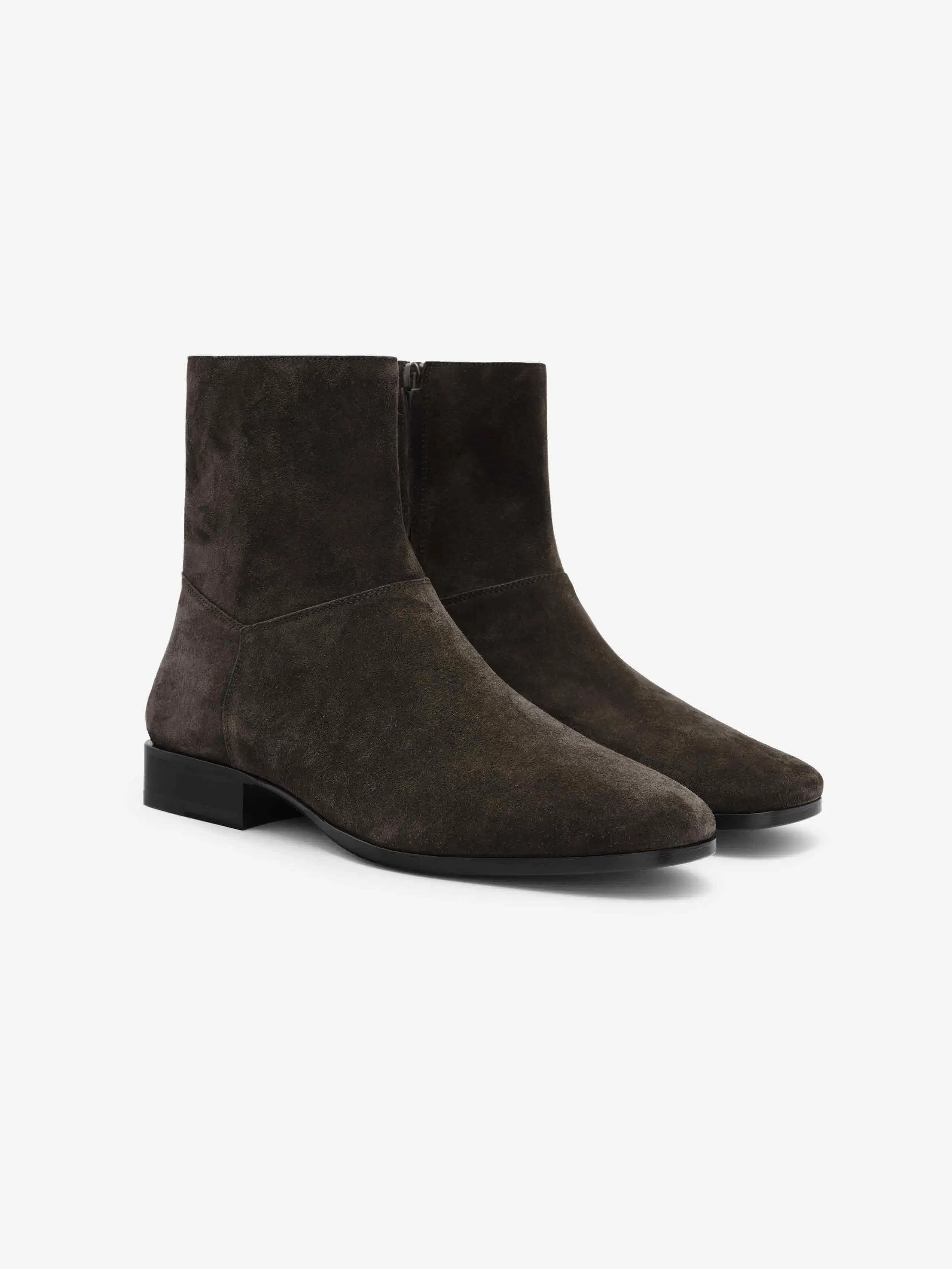 Essentials Suede Ankle Boot Dark Brown