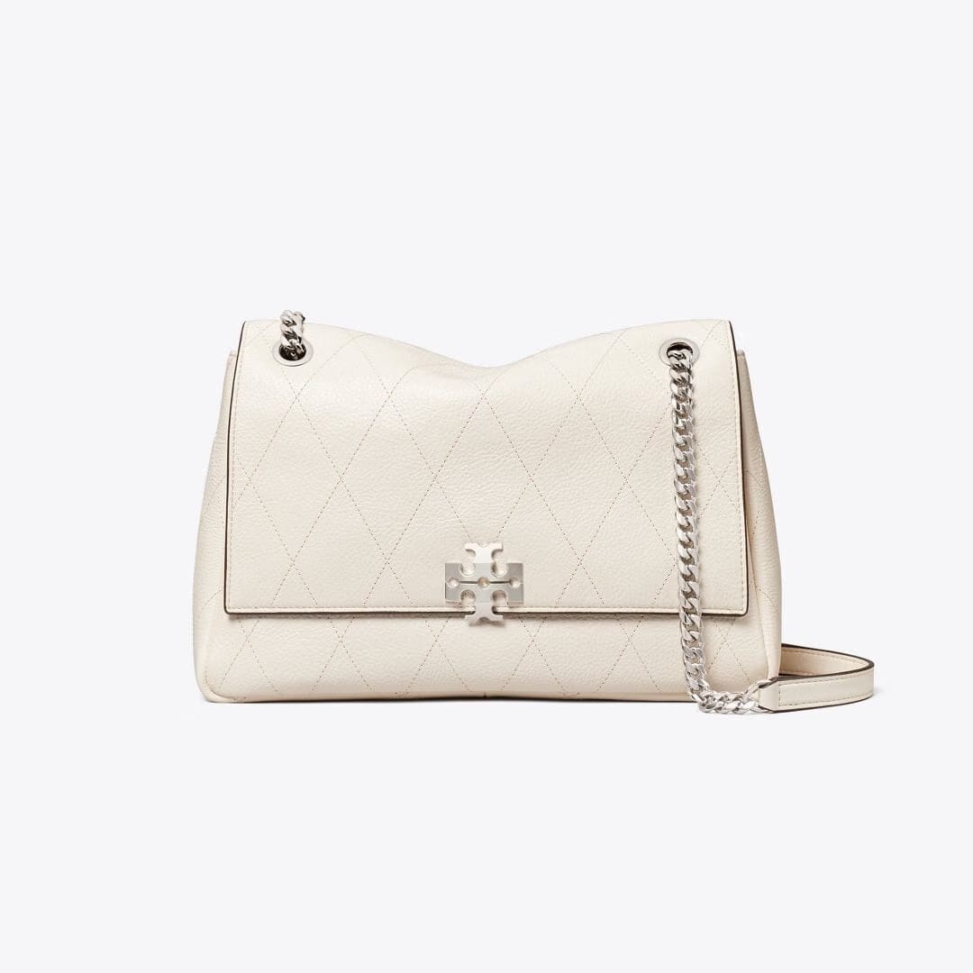 Tory Burch Charlie Quilted Shoulder Bag Light Cream