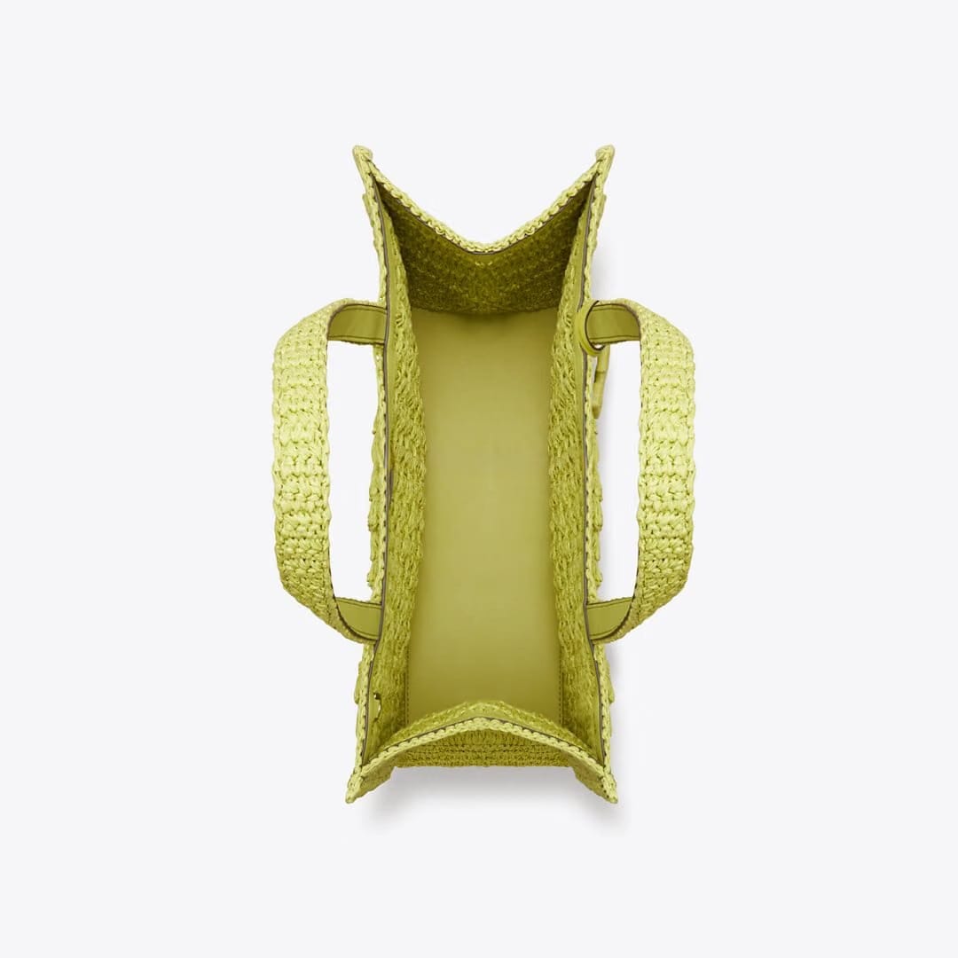 Tory Burch Small Ella Hand-Crocheted Popcorn Tote Citrus Green