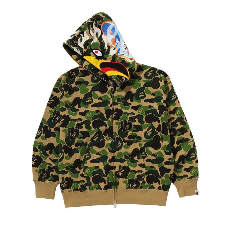 BAPE x Readymade ABC Camo Eagle Relaxed Fit Full Zip Hoodie Green