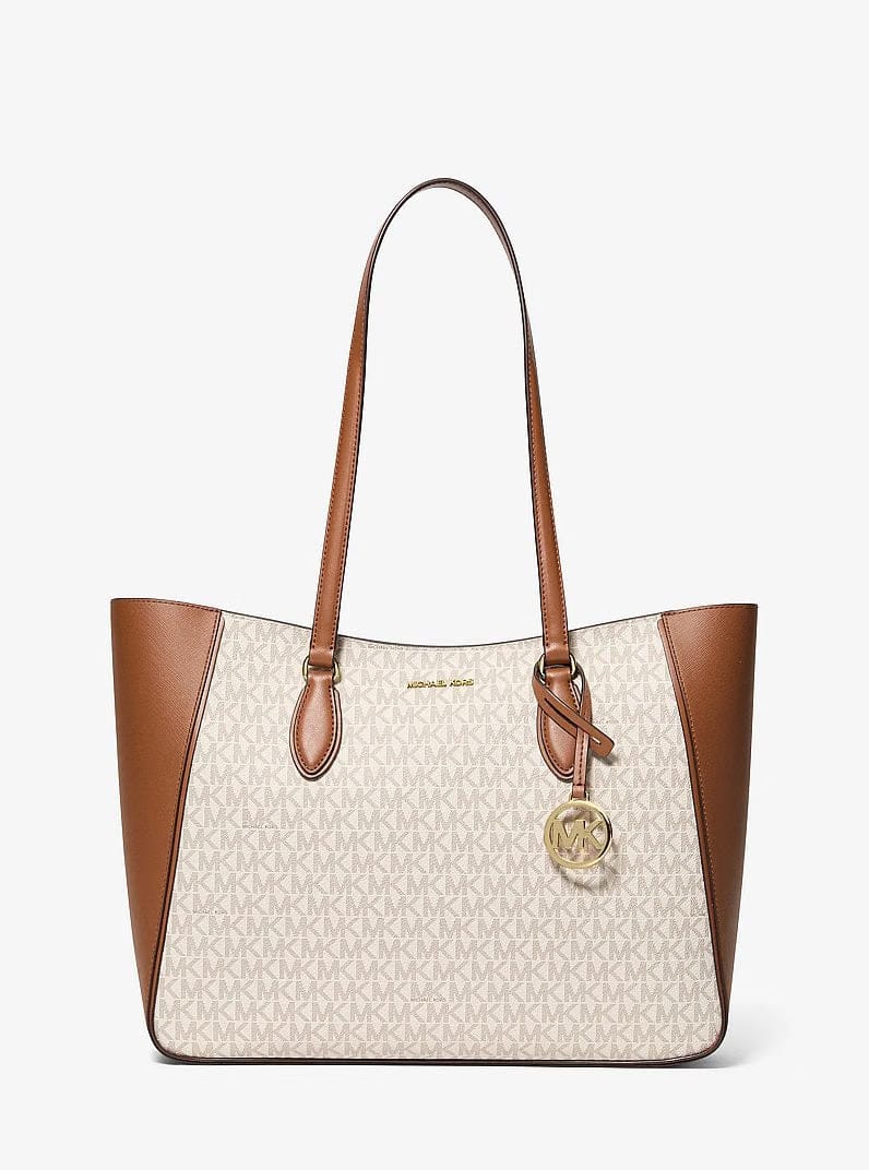 Michael Kors Jet Set Travel Large Signature Logo 3-in-1 Tote Bag Vanilla