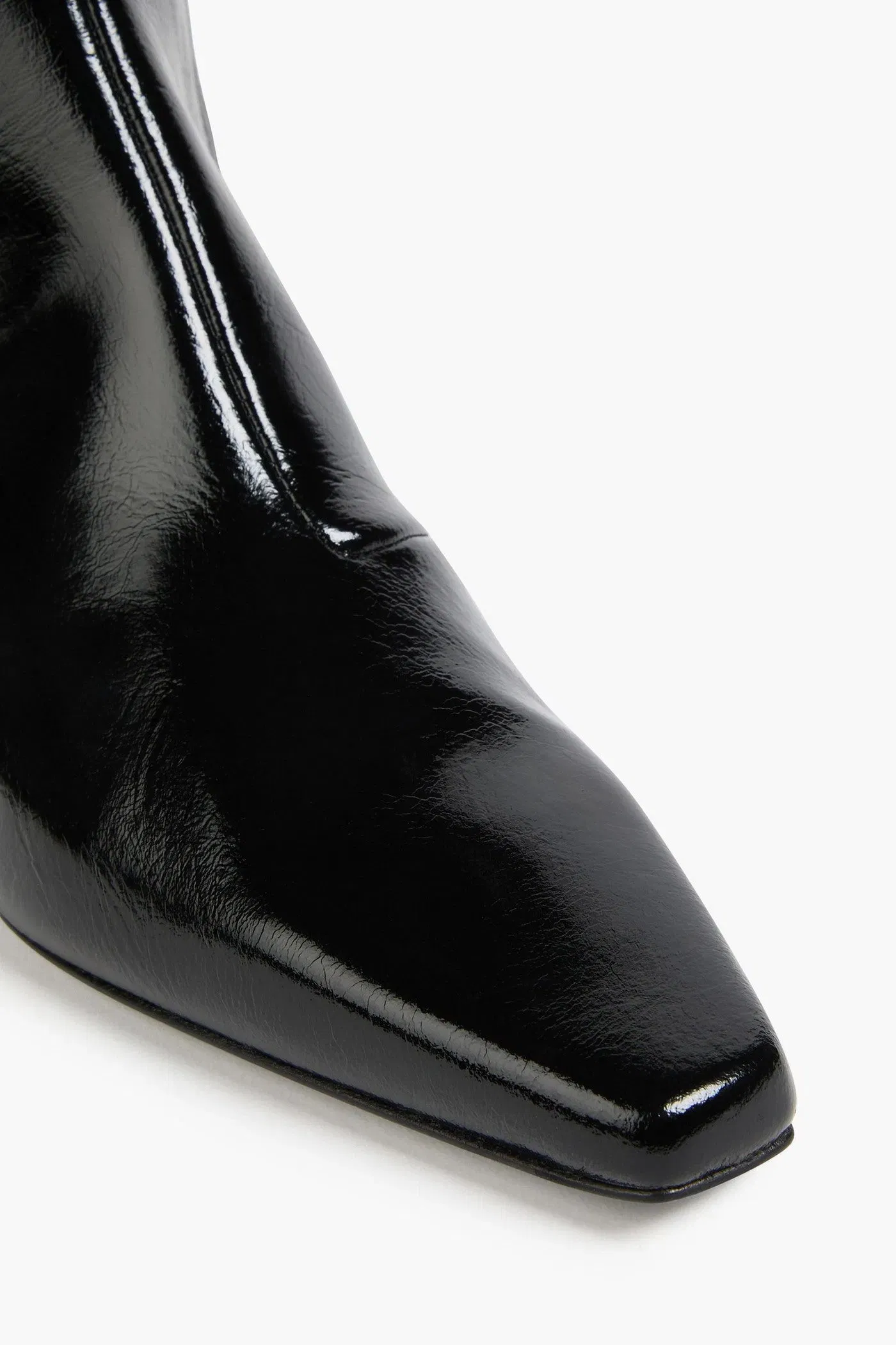 Toteme Glossed-Leather Knee Boots Black Women's
