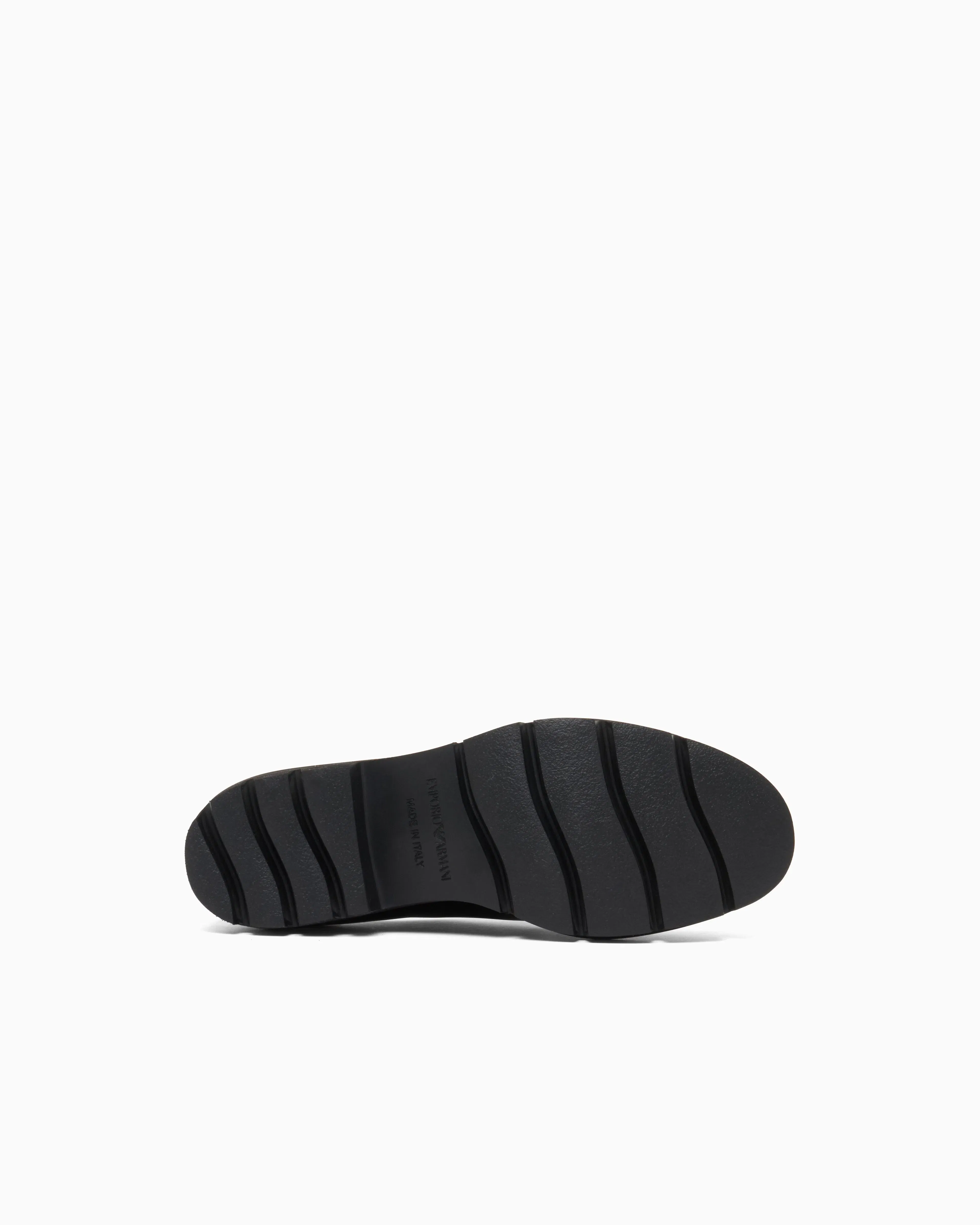 Emporio Armani Wallabee Lace-Ups In Shiny Polished Leather Black