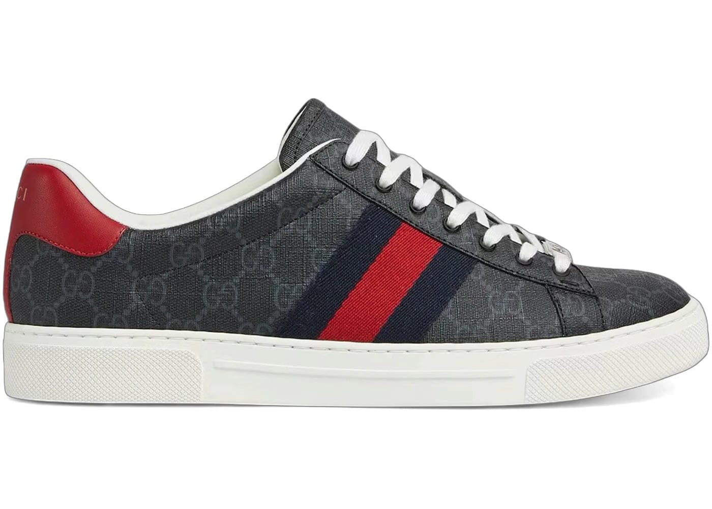 Gucci Ace Web Black Gg Supreme Canvas