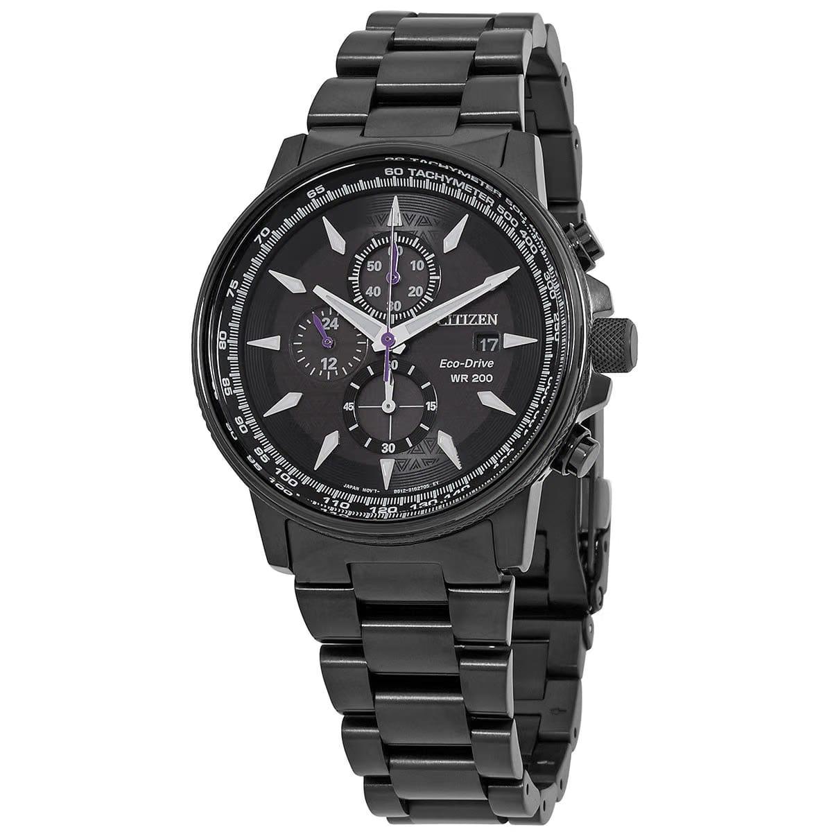 Citizen Eco-Drive Marvel Black Panther Chronograph Black Dial Mens Watch