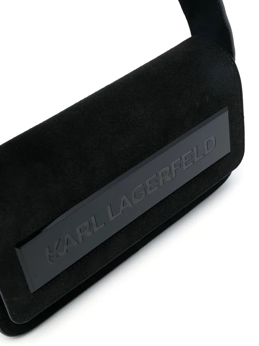IKON K medium Flap suede shoulder bag