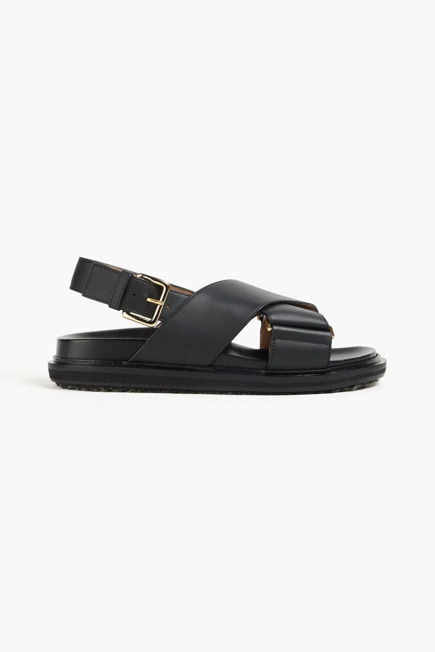 Marni Fussbett Leather Slingback Sandals Black Women's