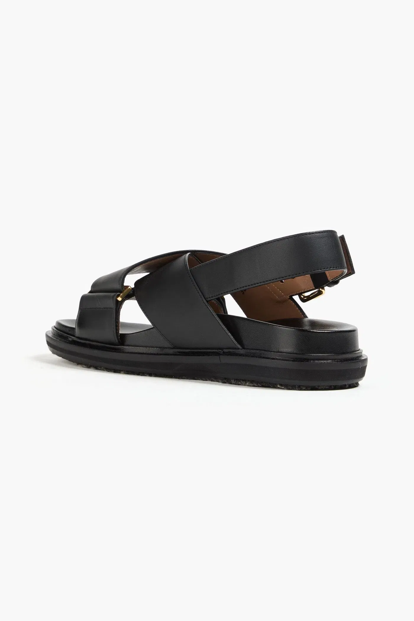 Marni Fussbett Leather Slingback Sandals Black Women's