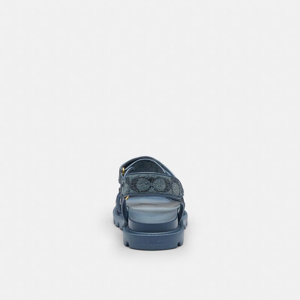 Women's Coach Brynn Sandal In Crystal Signature Denim Denim