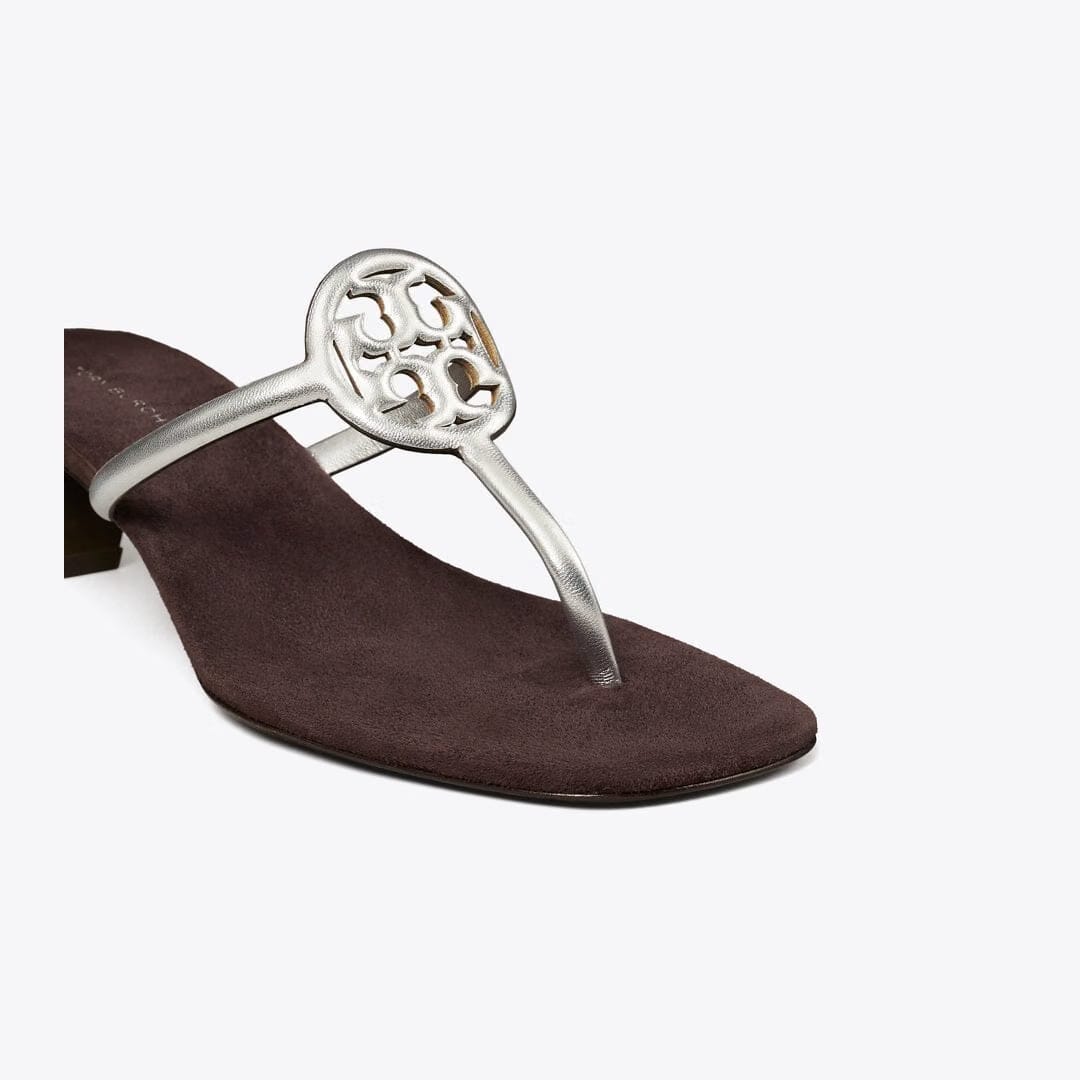 Tory Burch Miller Capri Kitten Heel SILVER / COCOA