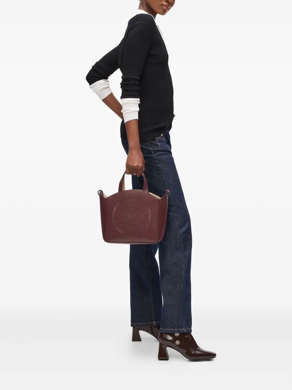 small Circle perforated tote bag