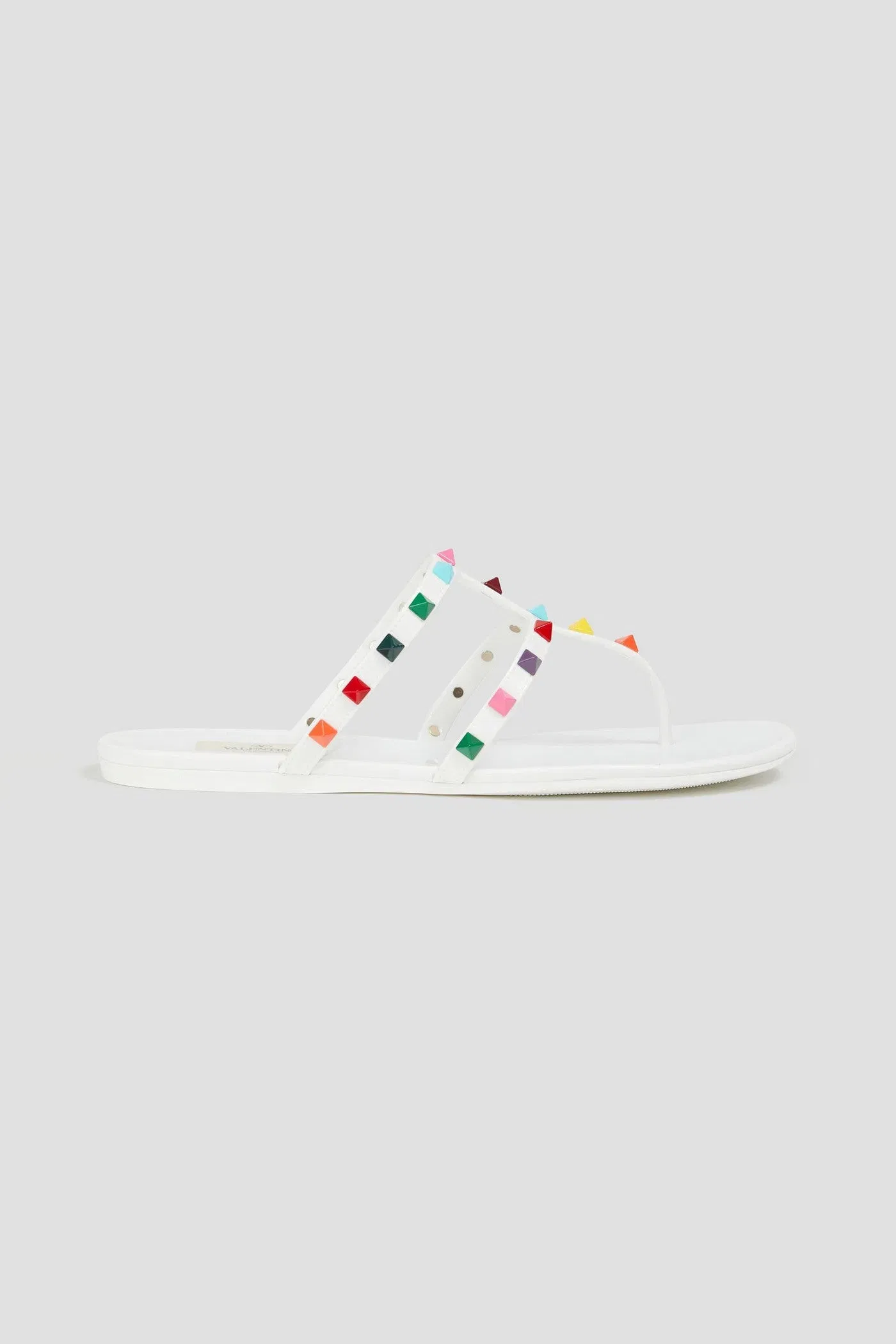Valentino Garavani Rockstud Rubber Sandals White Women's