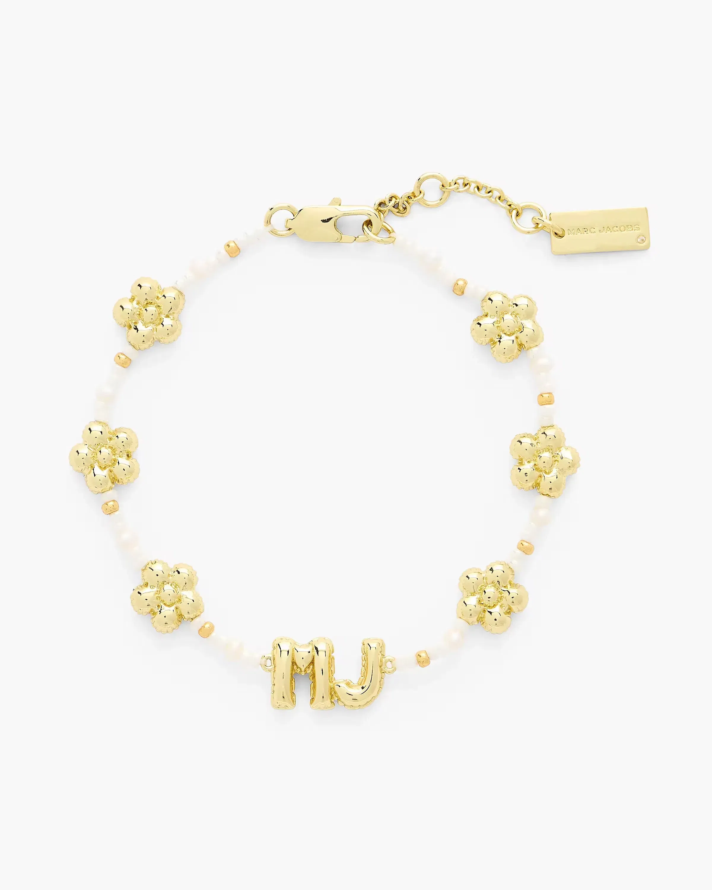 Marc Jacobs The Beaded Mj Balloon Bracelet Gold/Cream