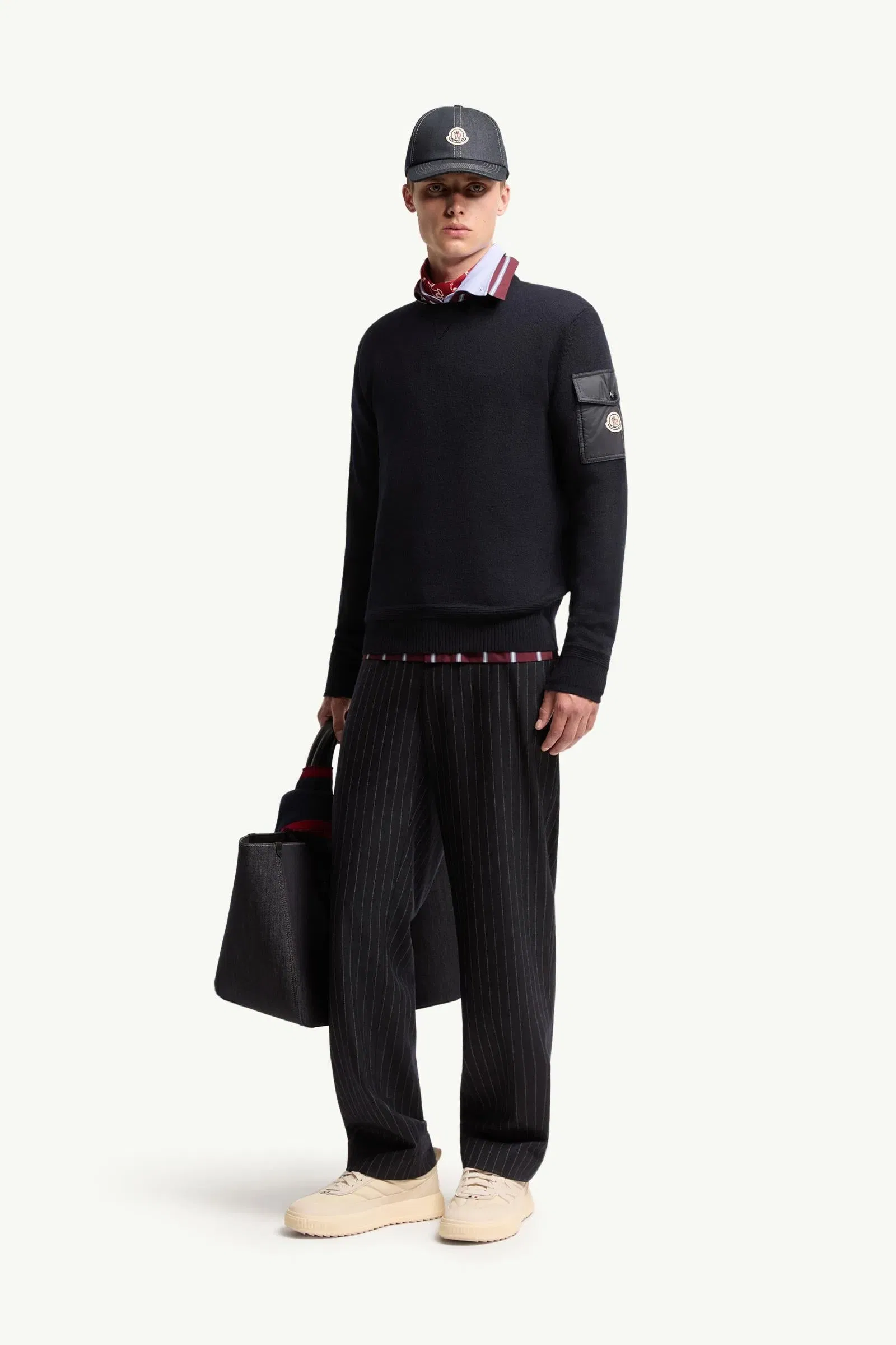 Moncler Wool Sweater Navy Blue Navy Blue