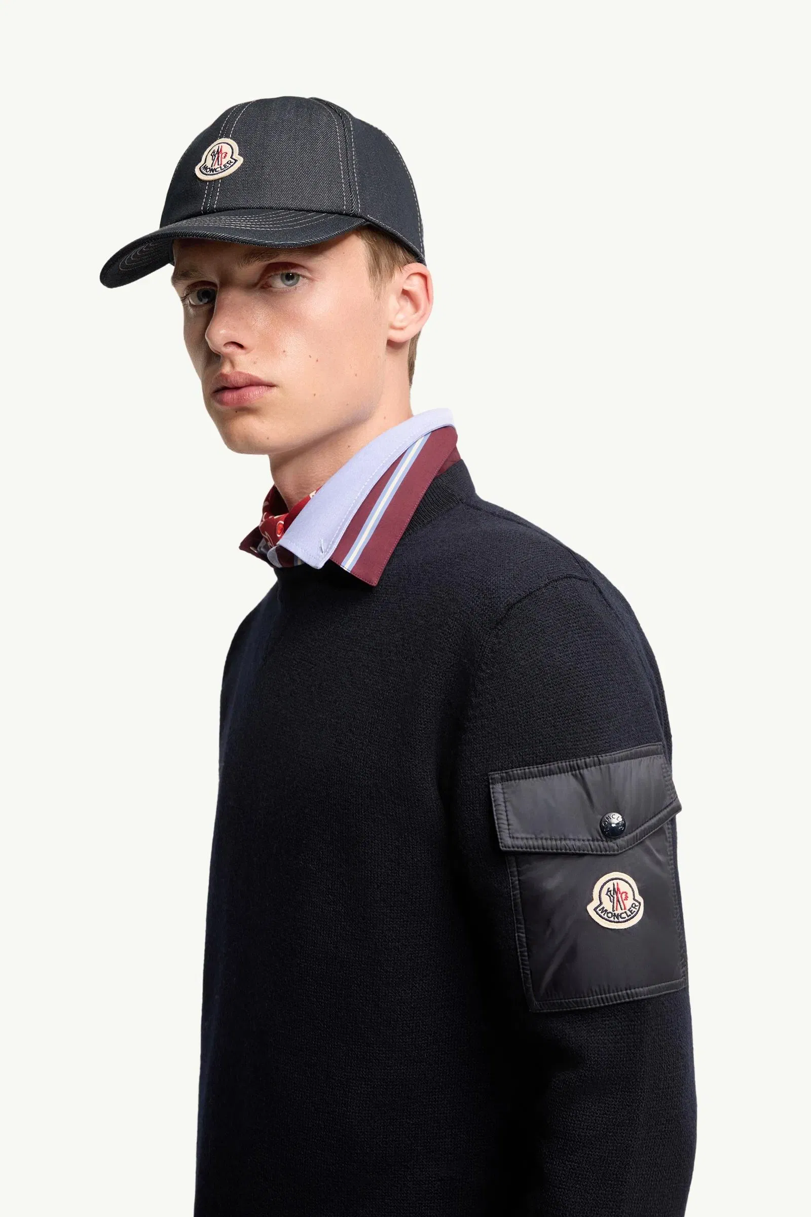 Moncler Wool Sweater Navy Blue Navy Blue