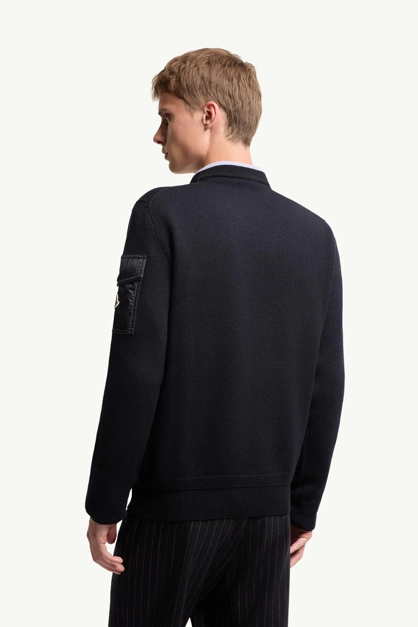 Moncler Wool Sweater Navy Blue Navy Blue