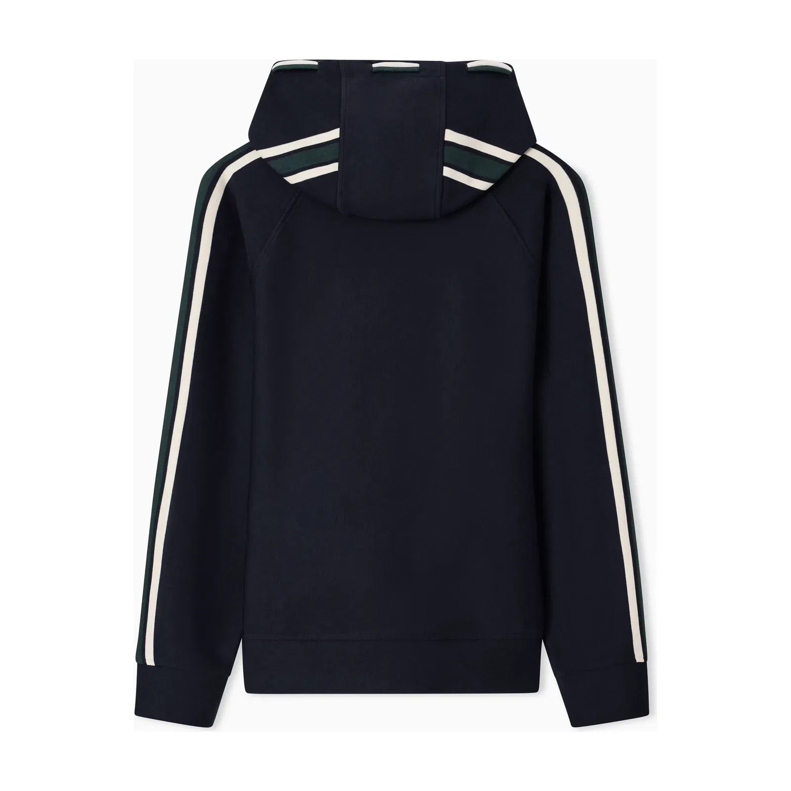 Emporio Armani Hooded sweatshirt in a Lyocell blend double jersey with stripes
