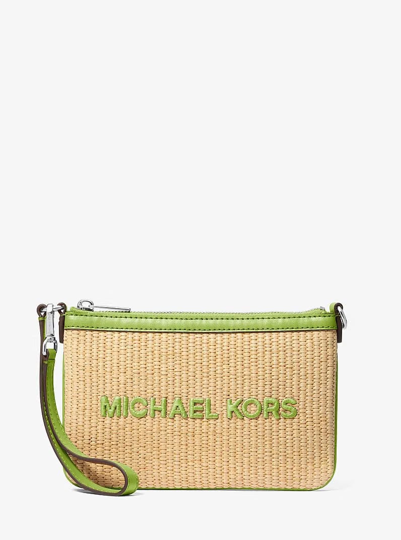 Michael Kors Jet Set Travel Small Woven Wristlet Lime