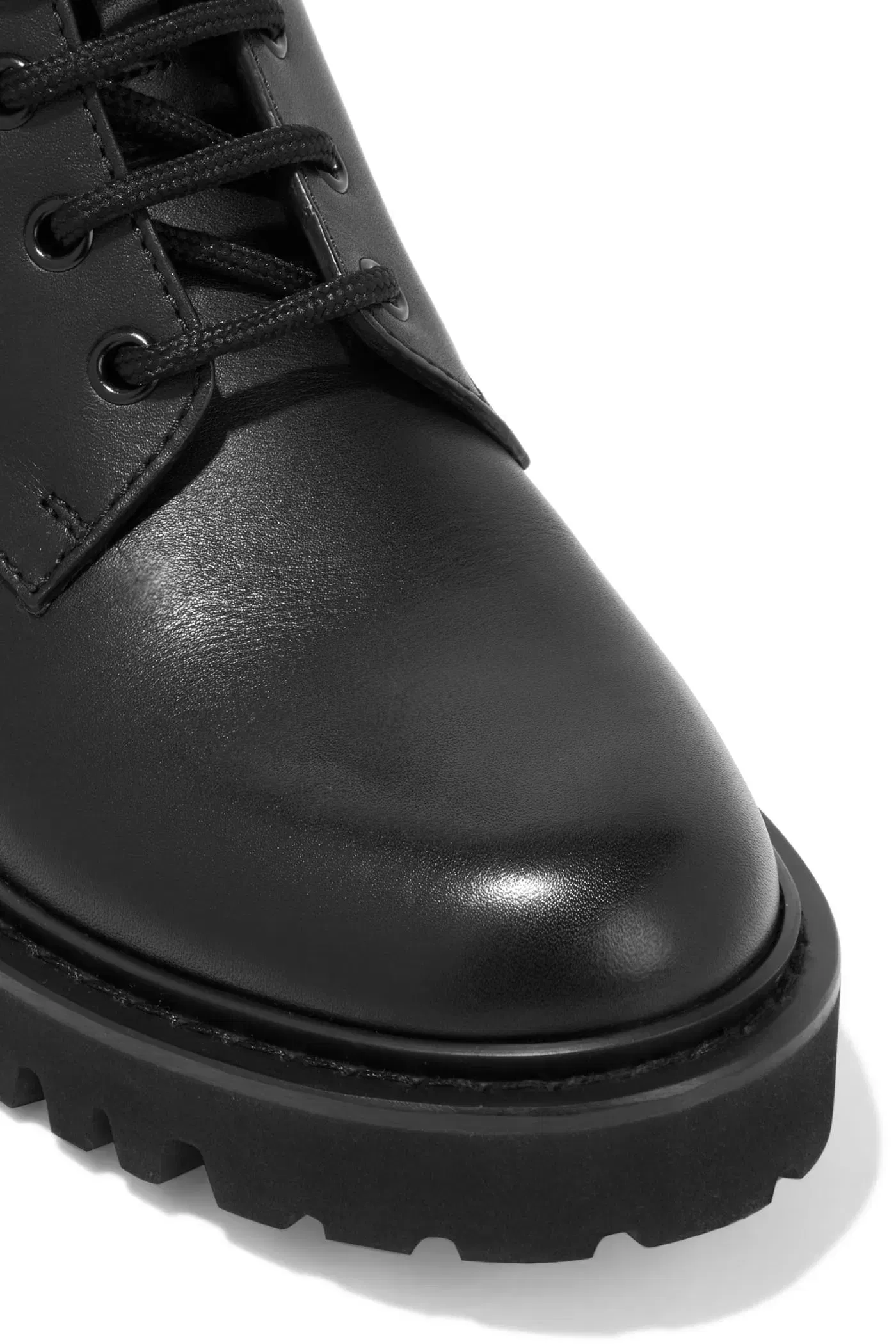 Valentino Garavani Vlogo Embellished Leather Combat Boots Black Women's