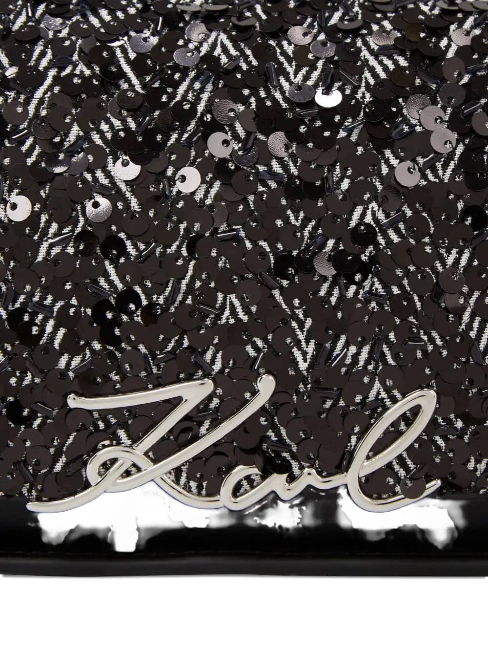 herringbone sequin shoulder bag