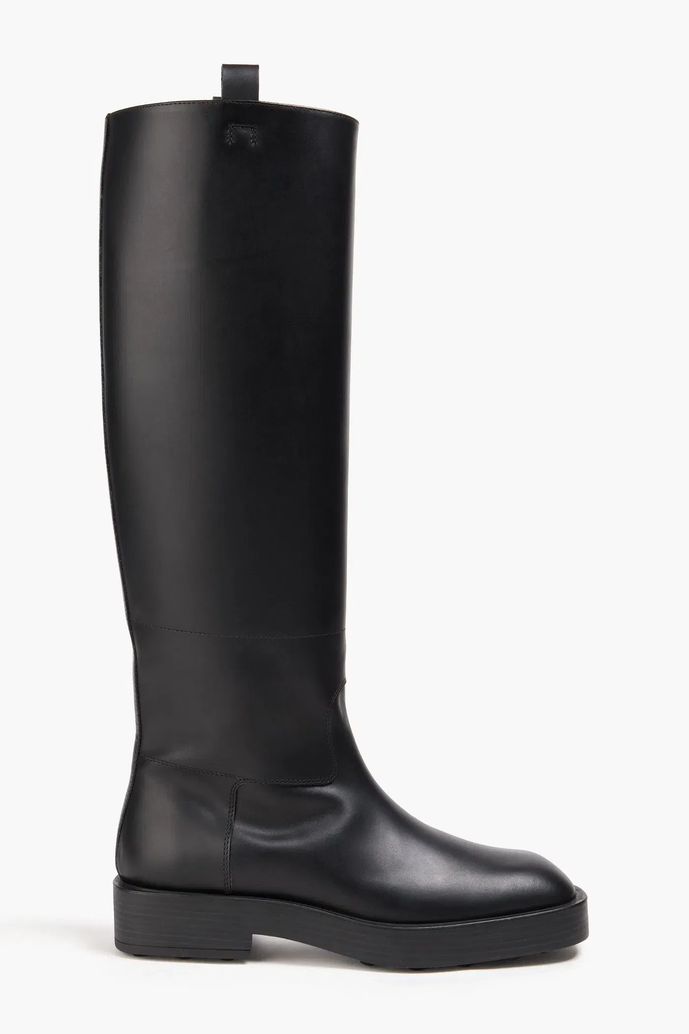 Tod's Leather Knee Boots Black Women's