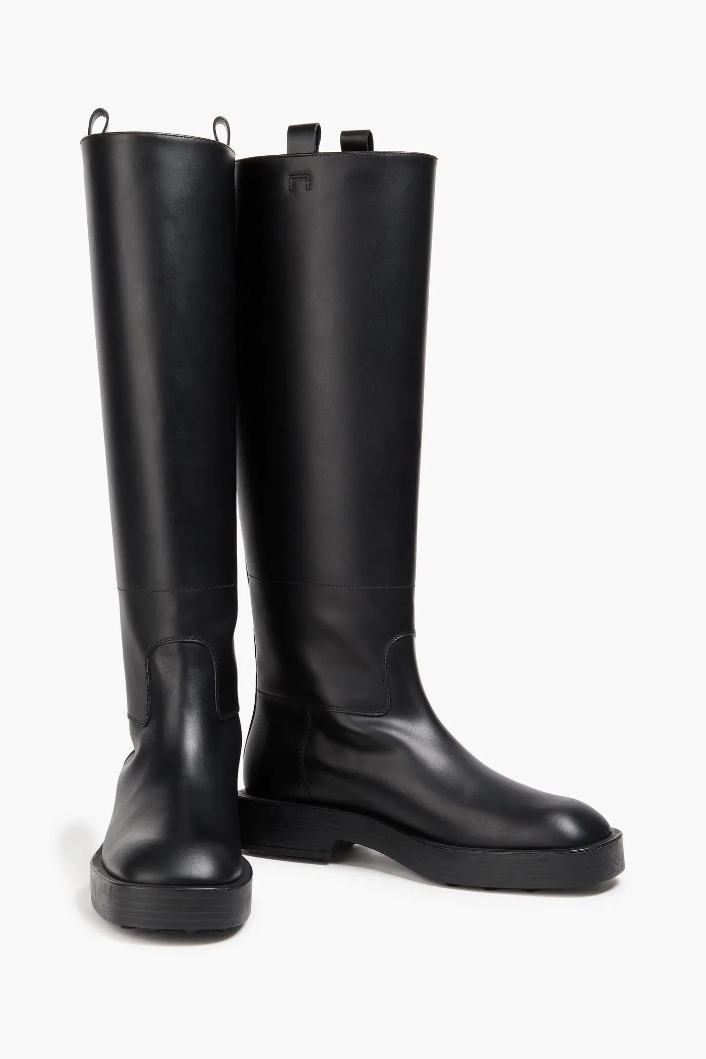 Tod's Leather Knee Boots Black Women's