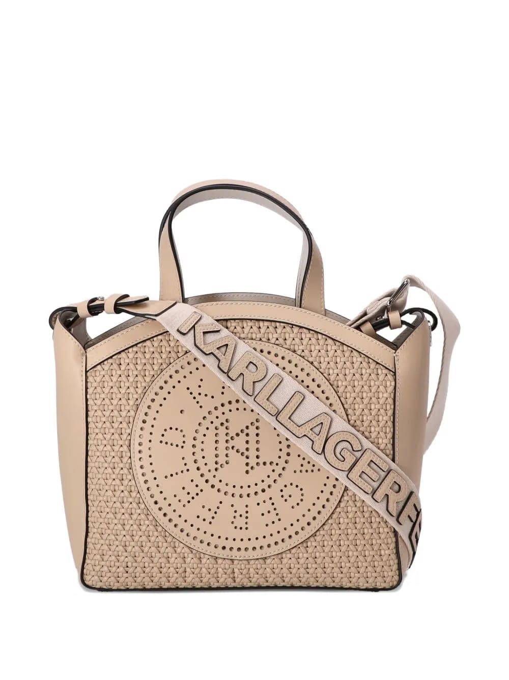 perforated logo tote bag