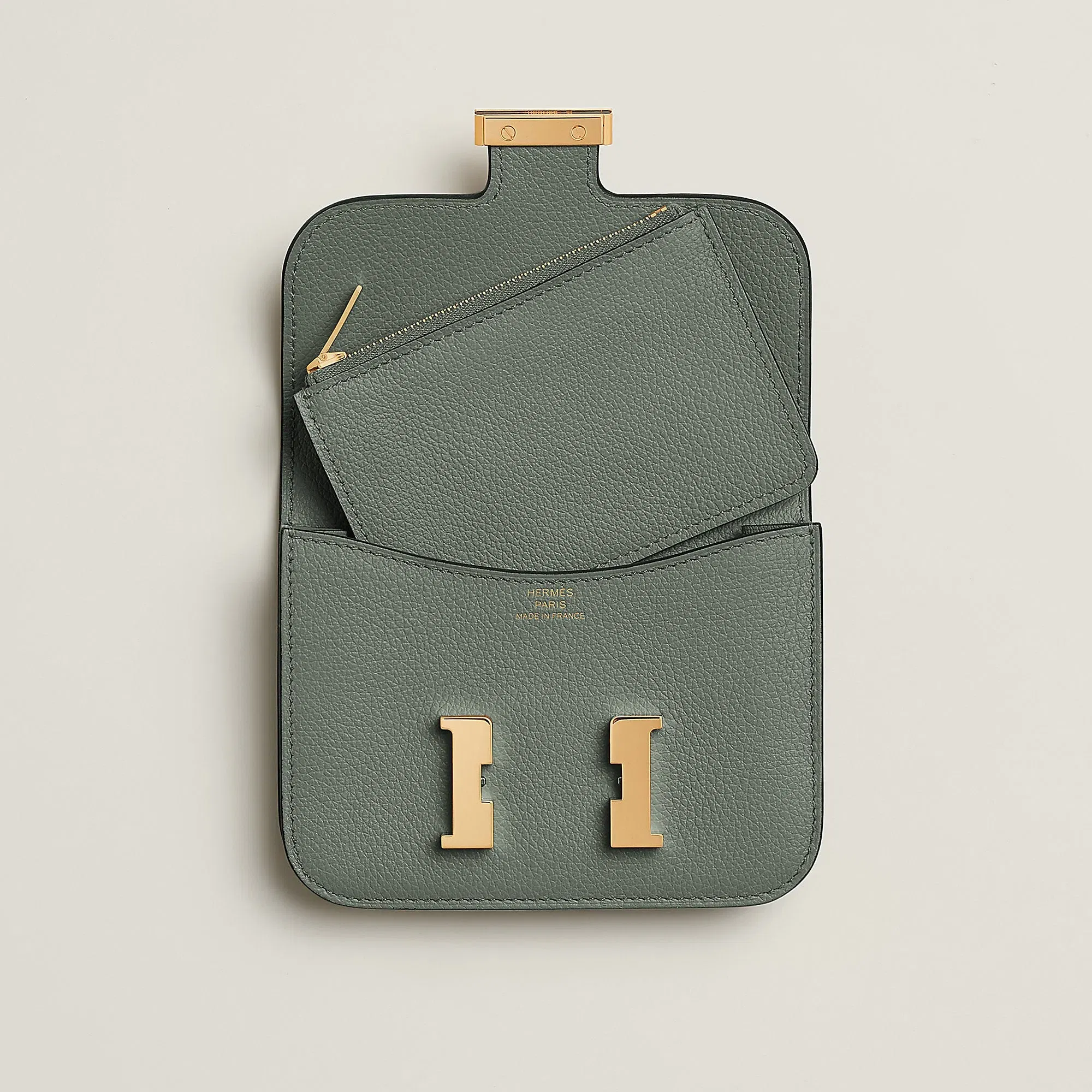 Hermes Constance Slim Wallet Bleu Saphir