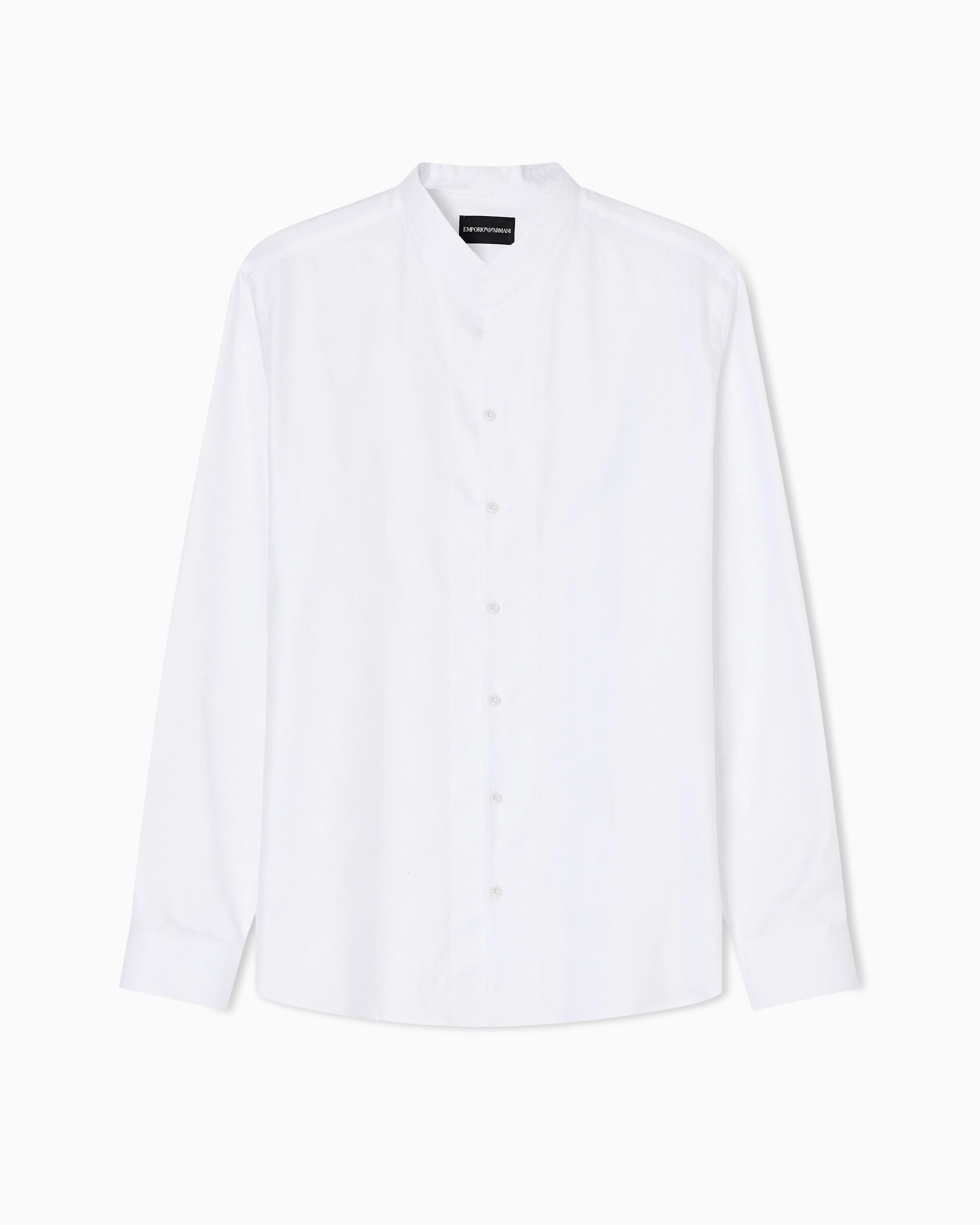 Emporio Armani Armure cotton shirt with guru collar