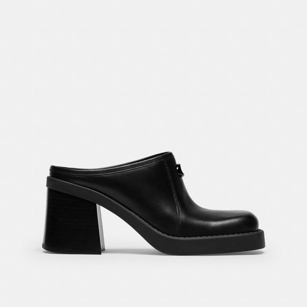 Women's Coach Sculpted C Heeled Mule Black