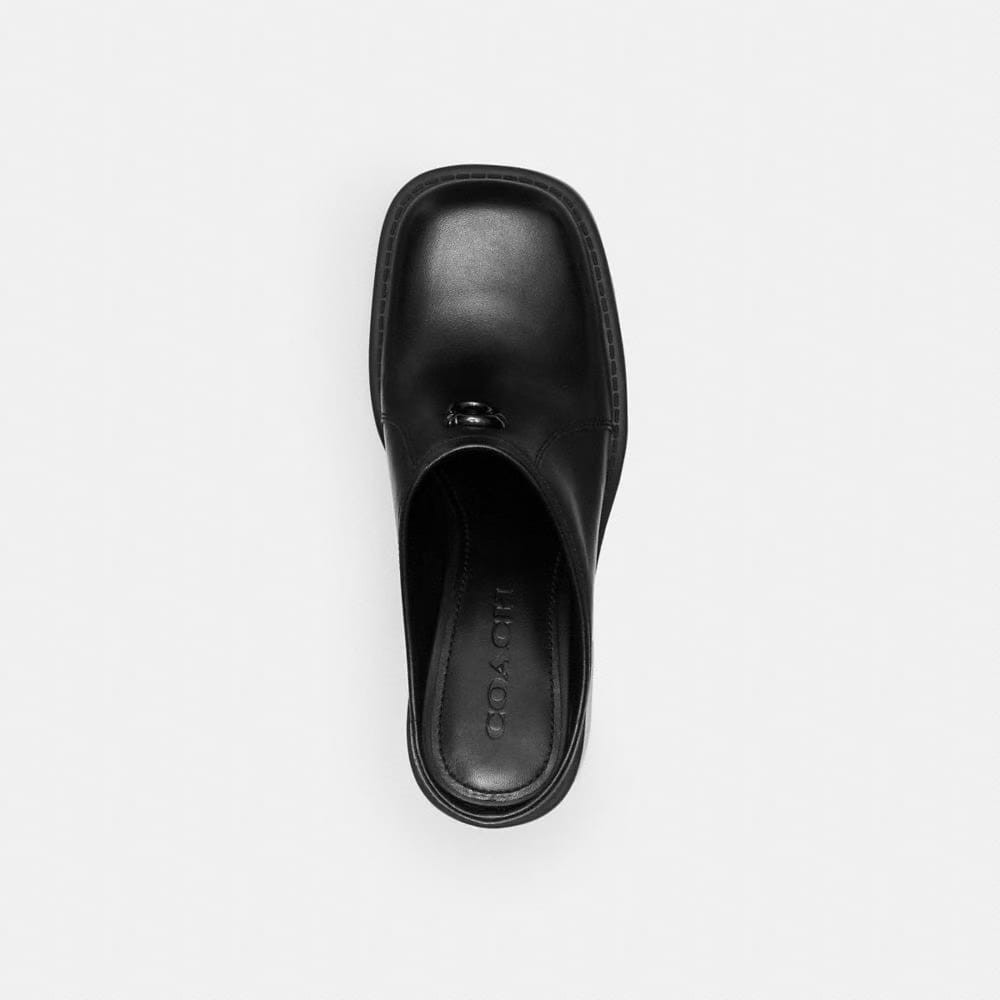 Women's Coach Sculpted C Heeled Mule Black