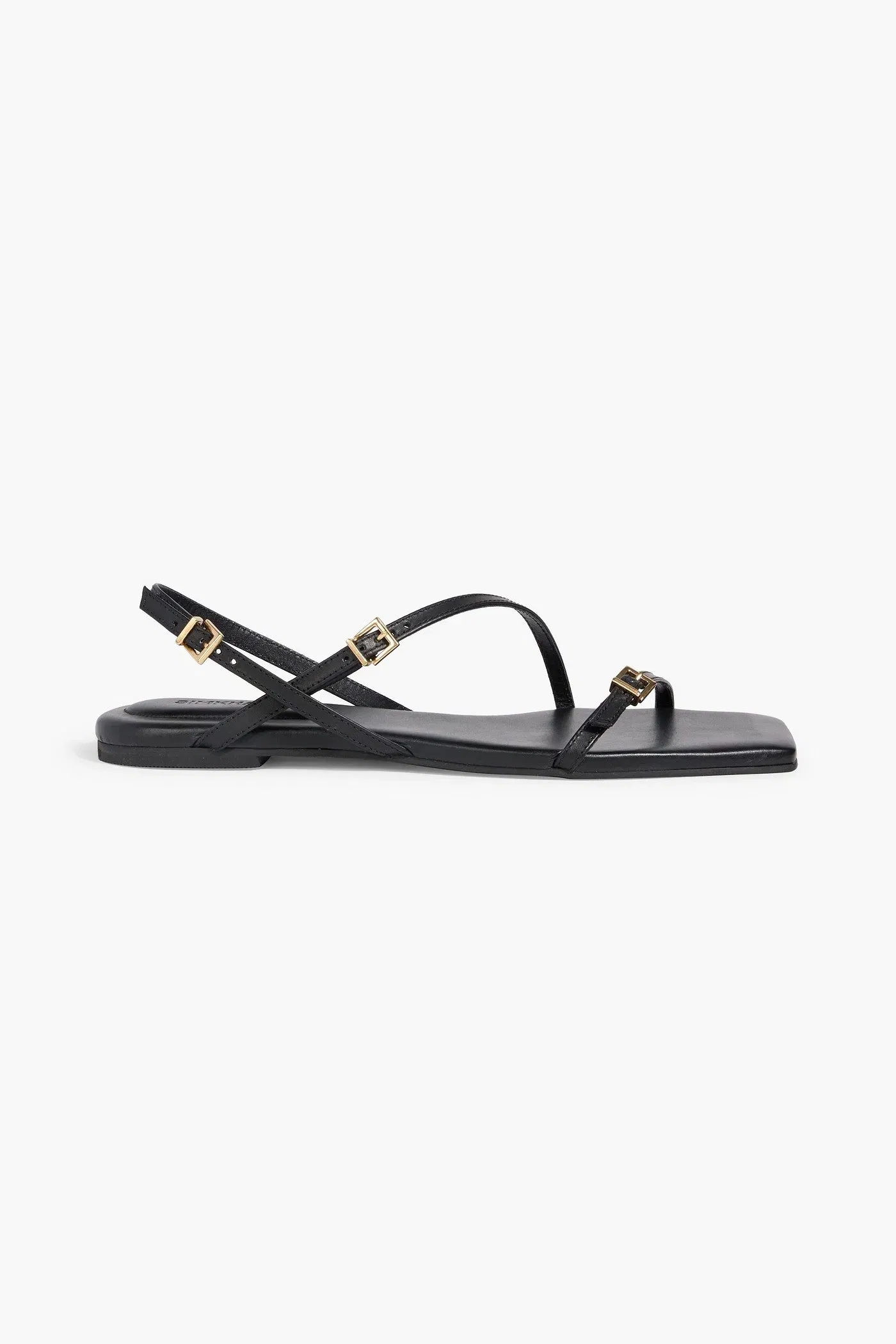 Simkhai Carey Leather Slingback Sandals Black Women's